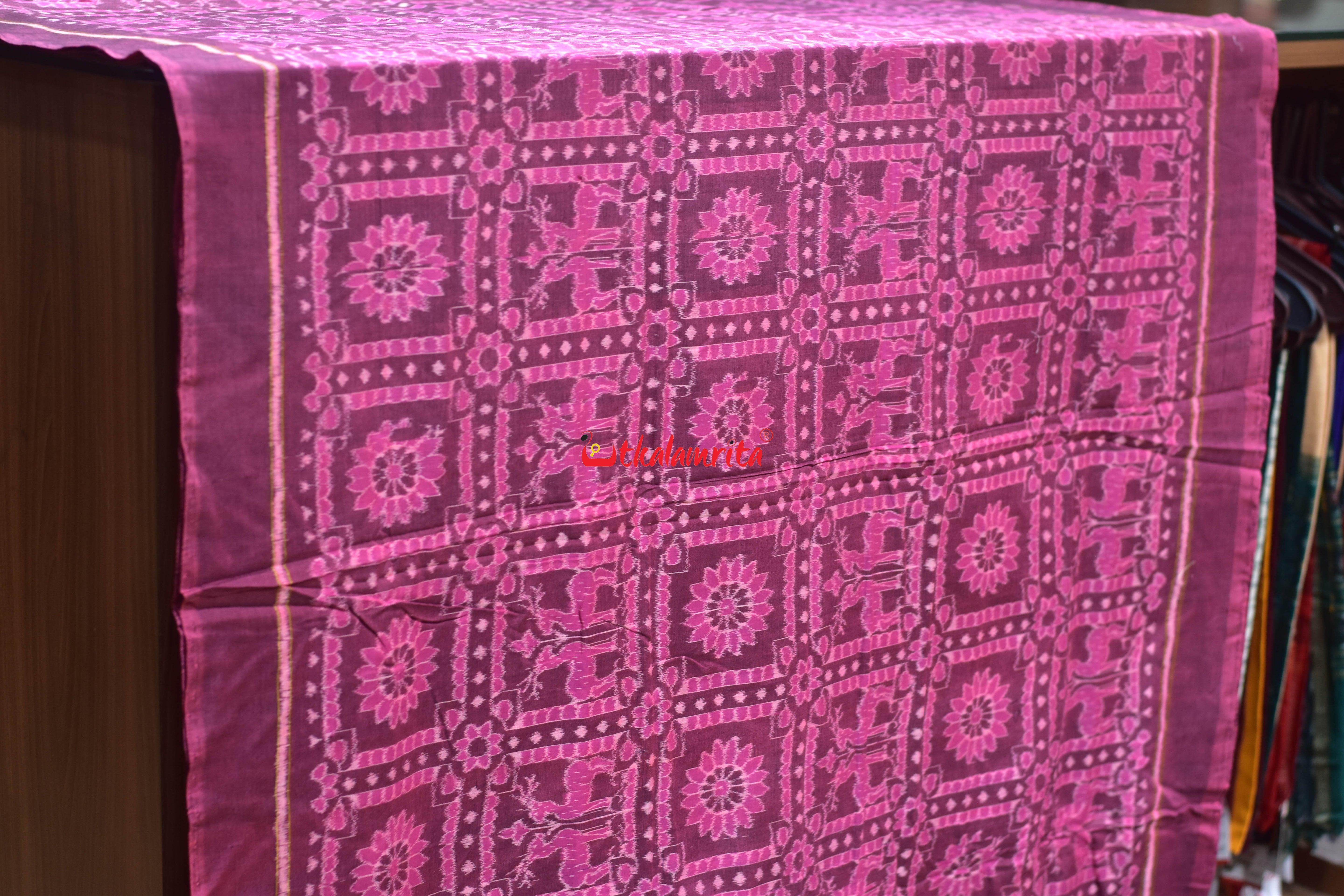 Pink Phula Harina Sambalpuri Cotton (Fabric)