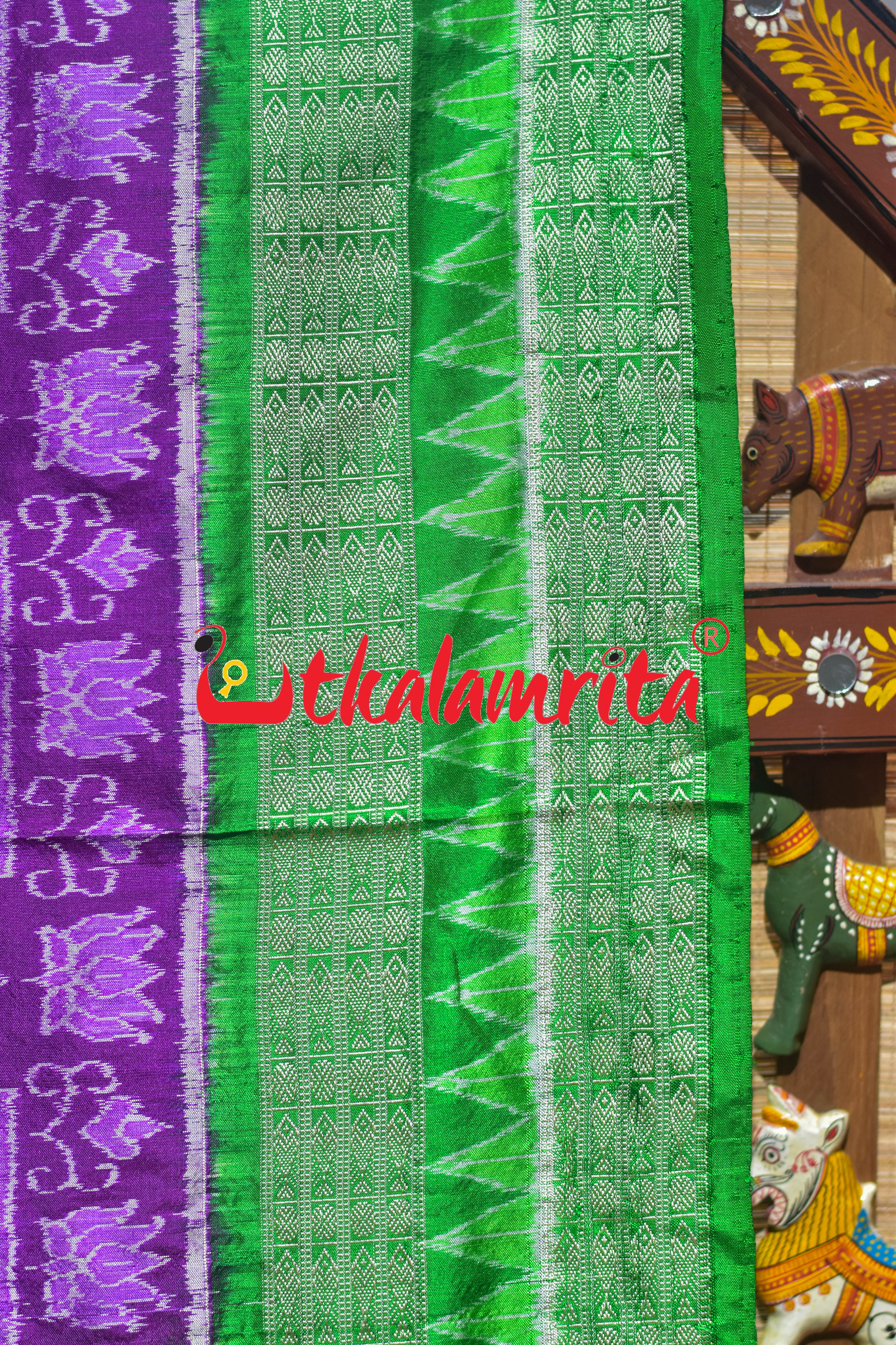 Jamun Green Big Border kalasa Sambalpuri Silk Saree