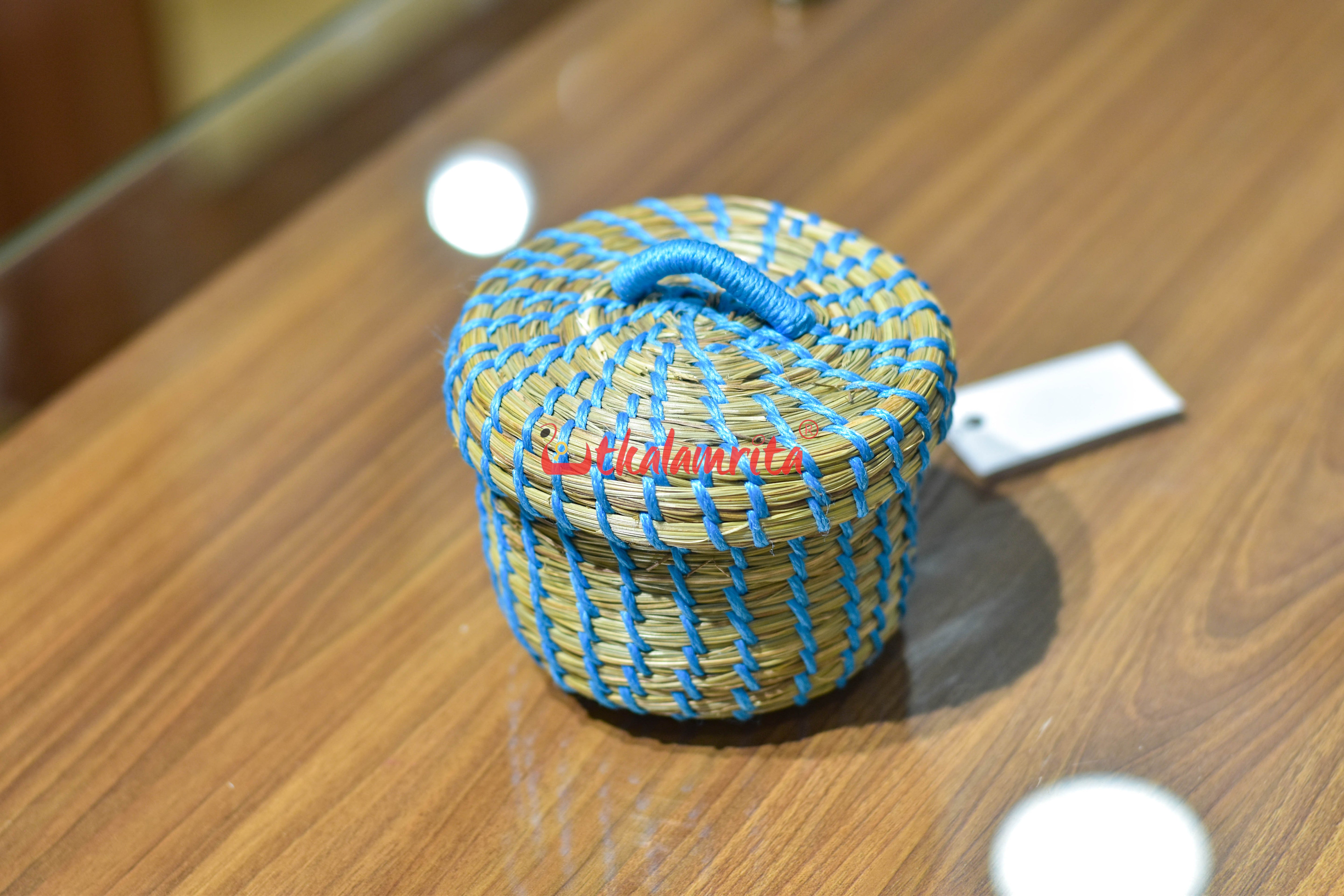 Sabai Grass Sky Blue Thread Jewellery Box