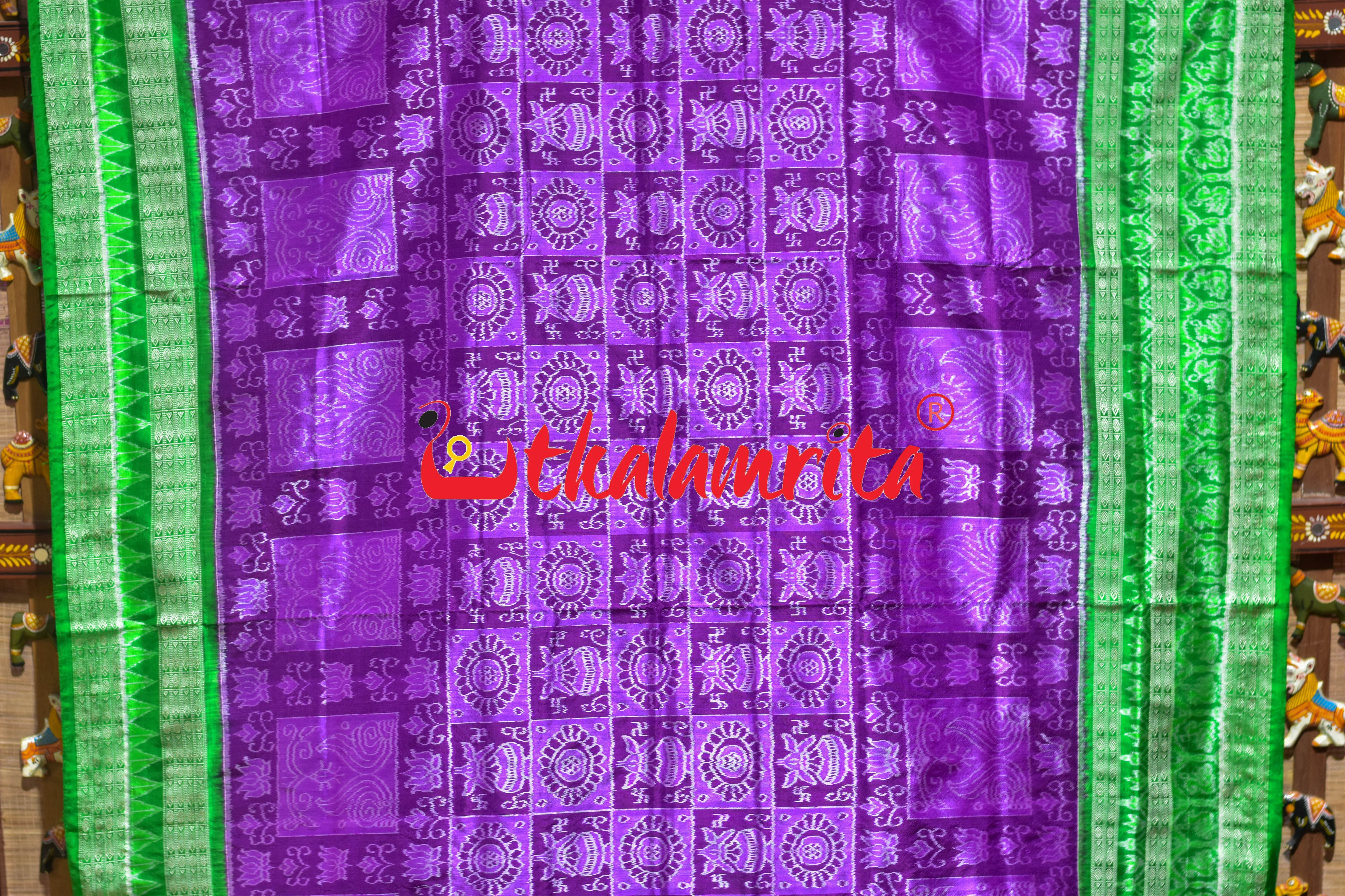 Jamun Green Big Border kalasa Sambalpuri Silk Saree