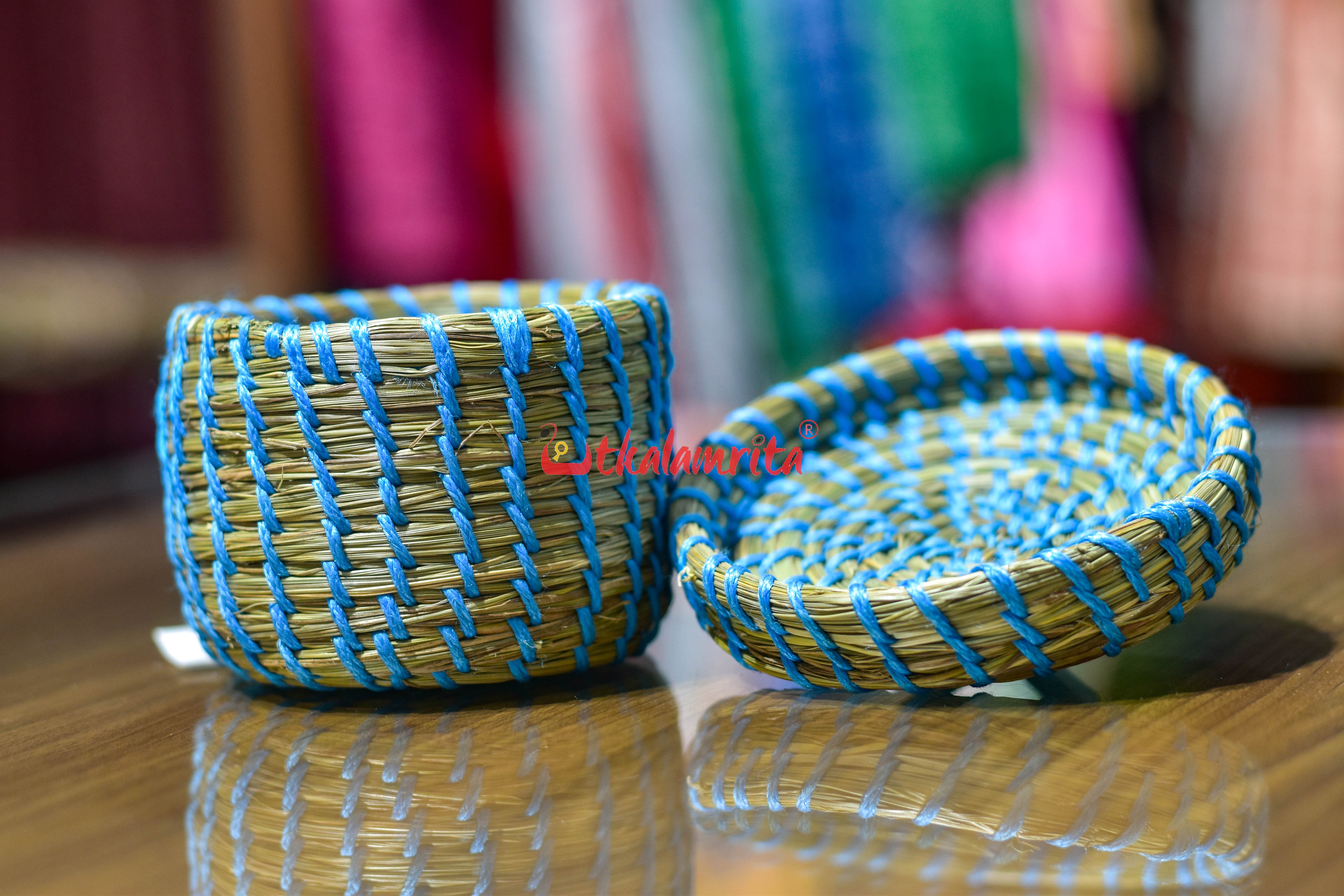 Sabai Grass Sky Blue Thread Jewellery Box