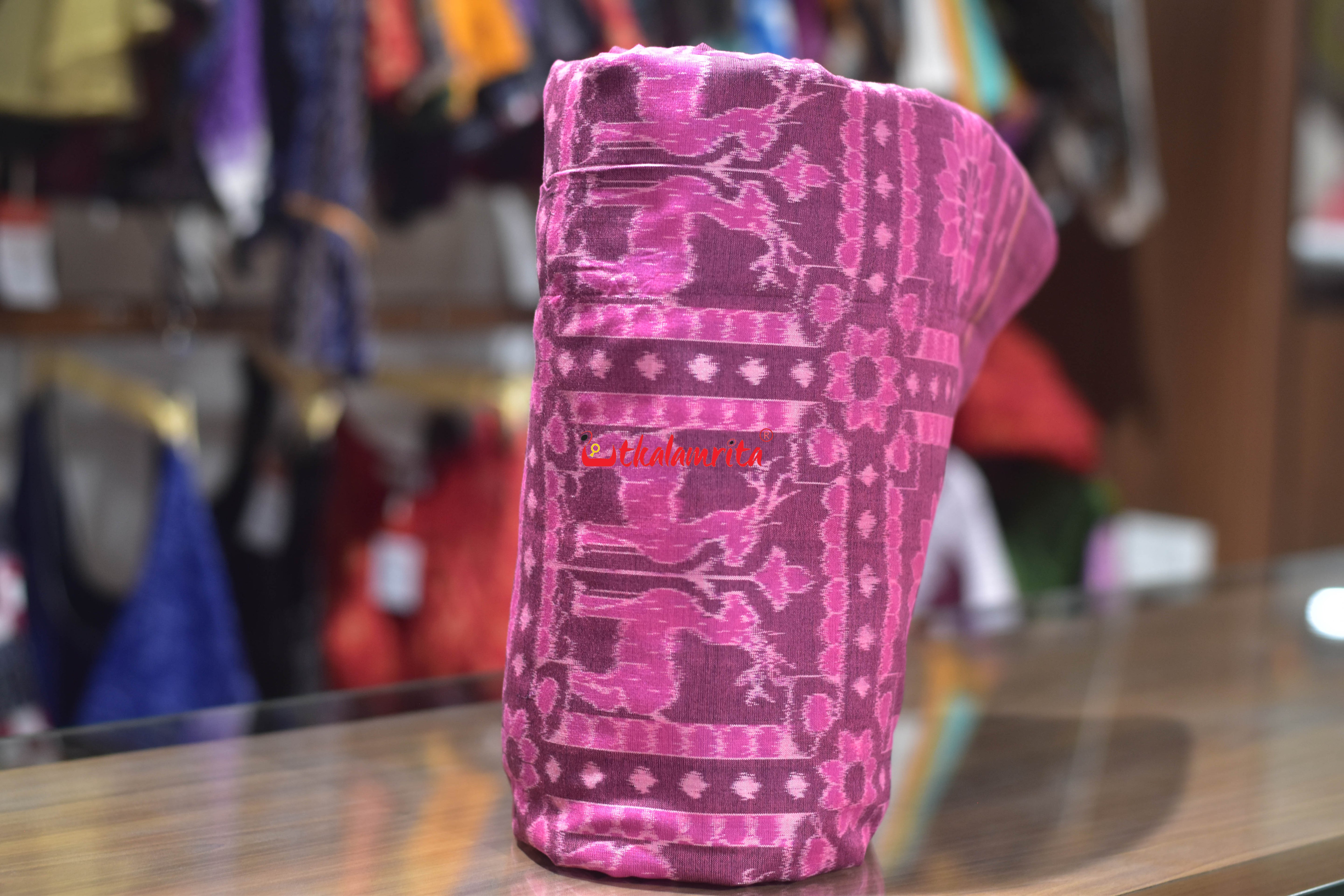 Pink Phula Harina Sambalpuri Cotton (Fabric)