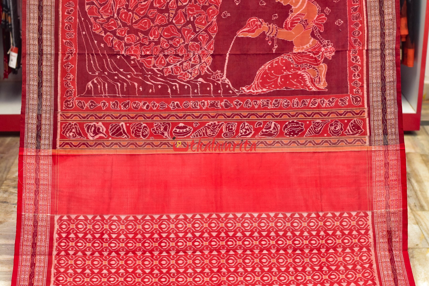 Blue Sankha Sambalpuri Cotton Saree