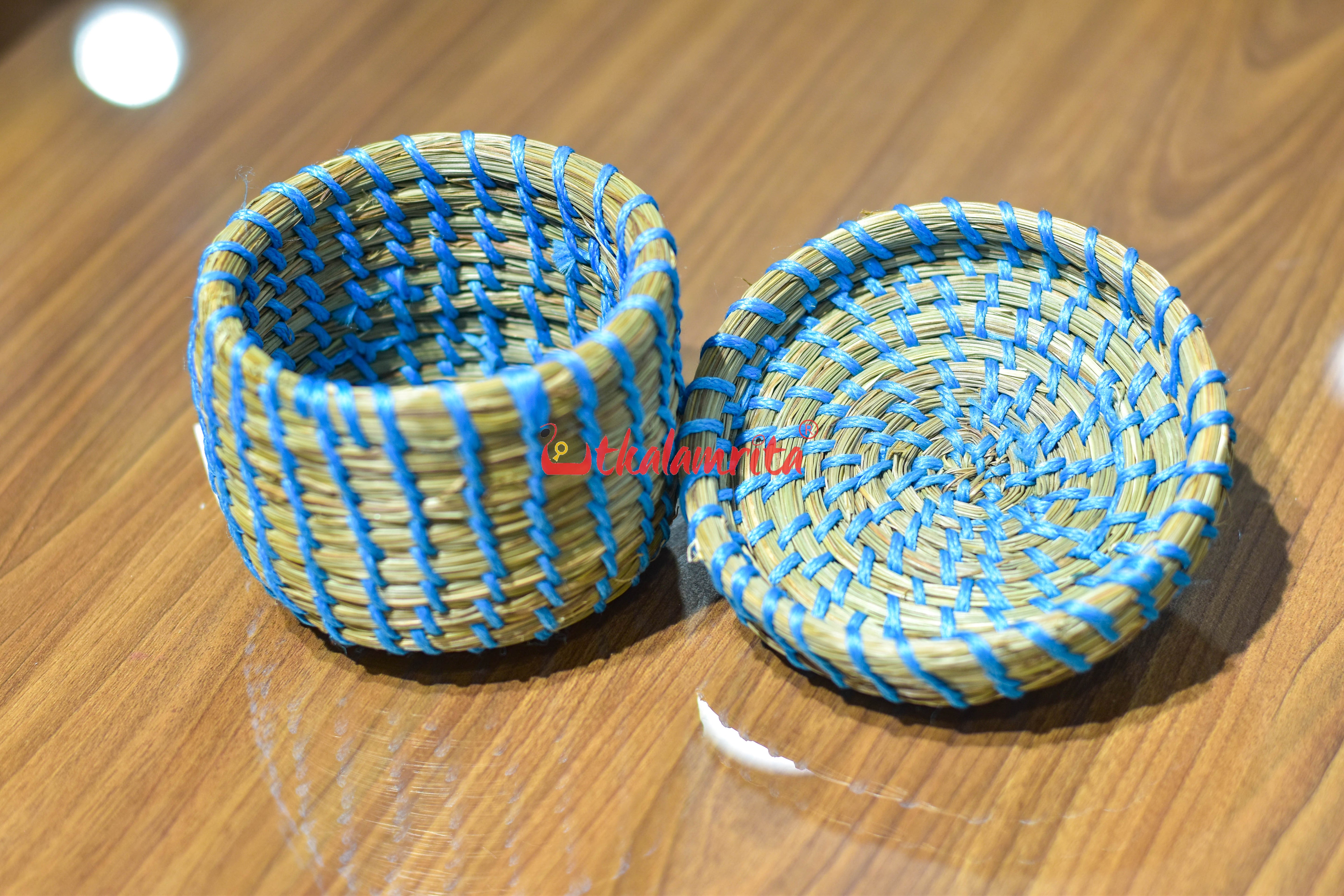 Sabai Grass Sky Blue Thread Jewellery Box