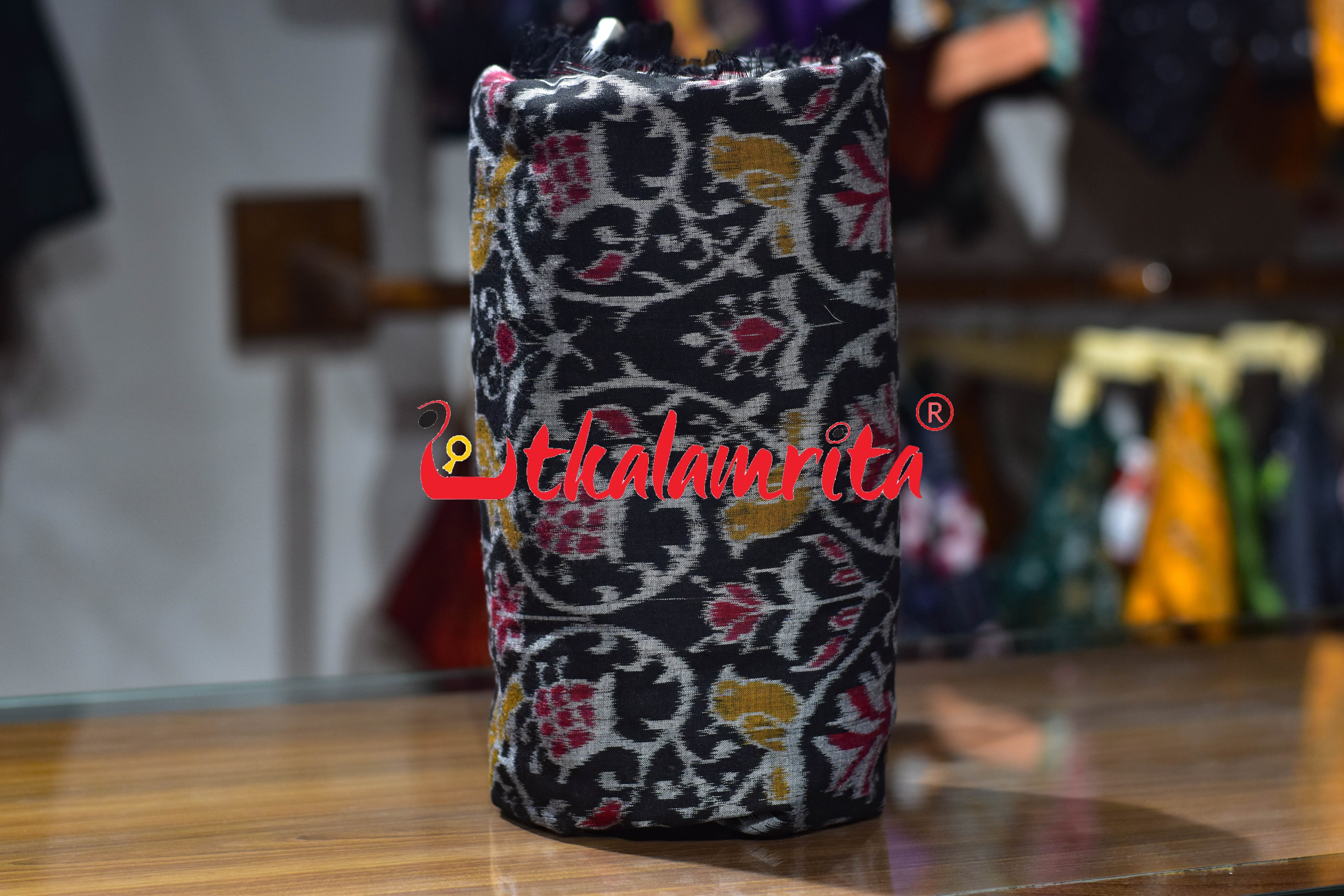 Black Chadhei Bana Sambalpuri Cotton (Fabric)