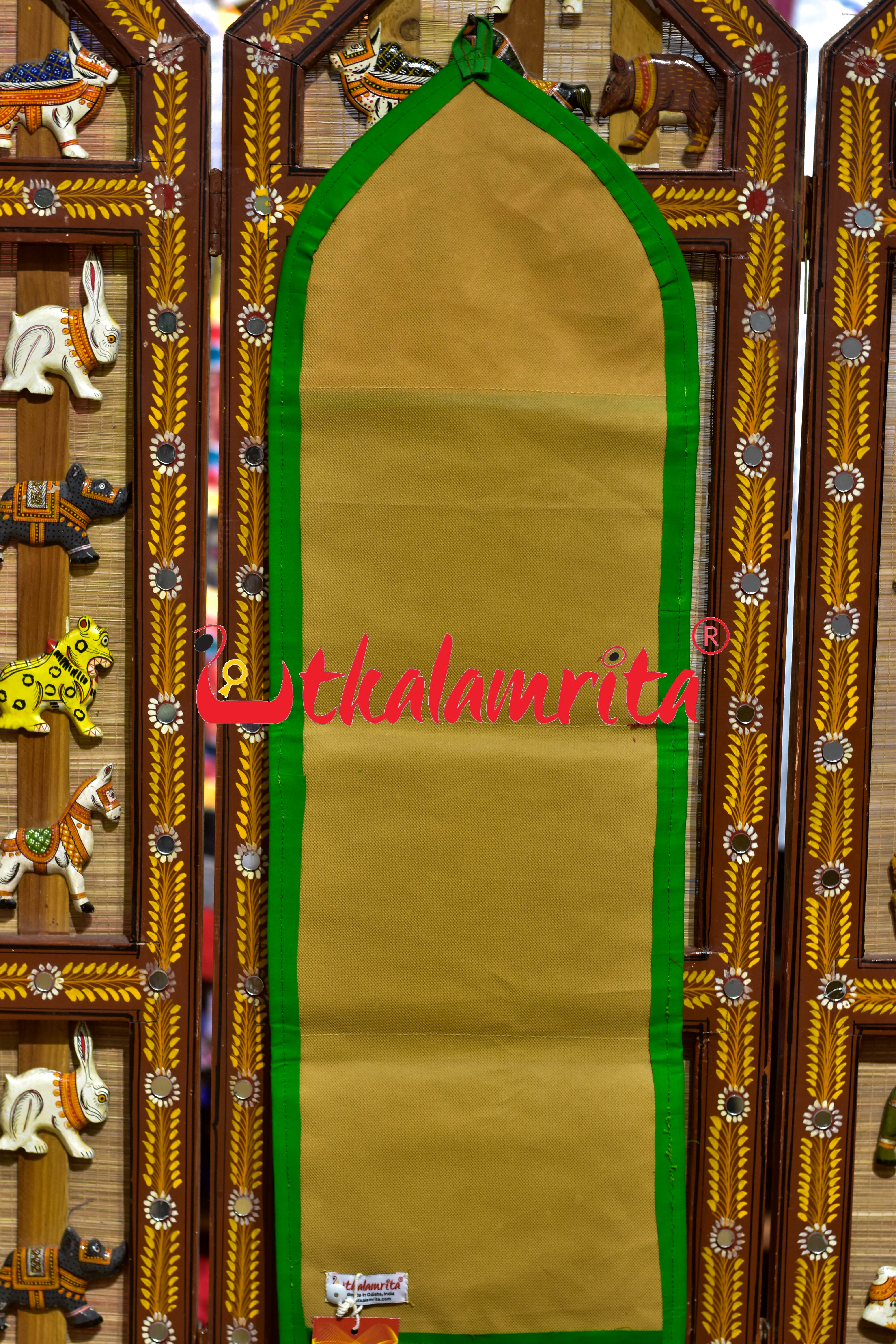 Yellow Green Middle Fish Pipli Applique Letter Box