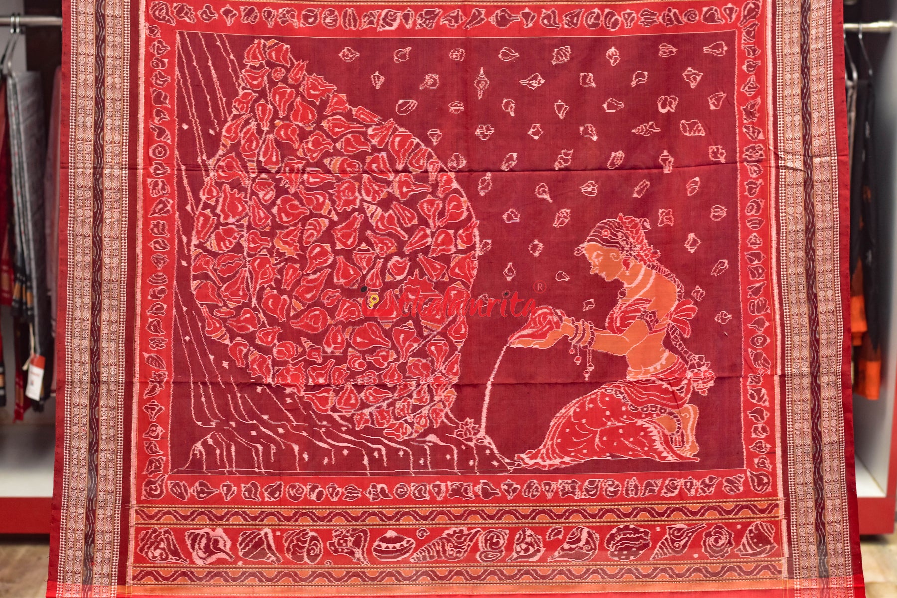Blue Sankha Sambalpuri Cotton Saree