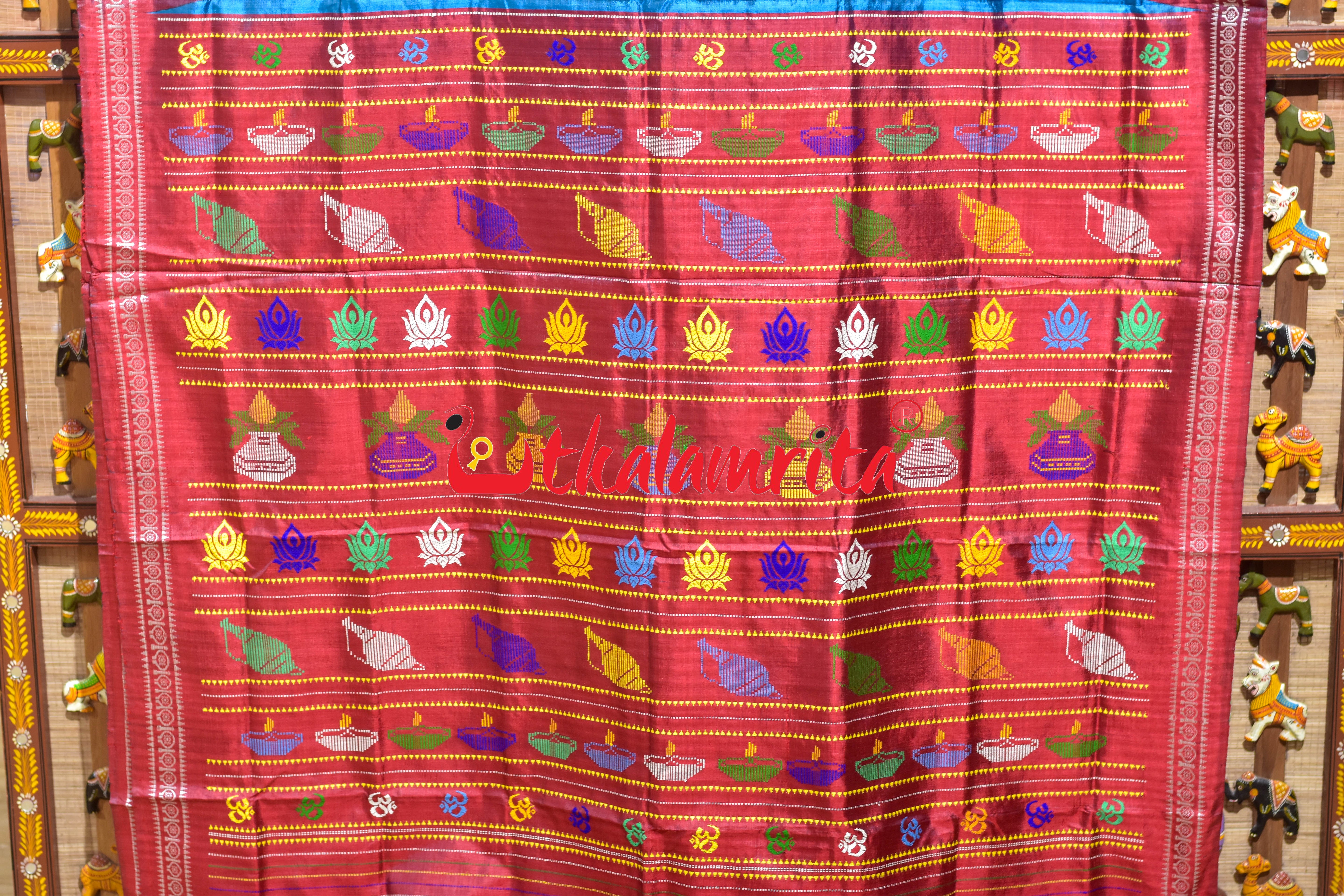 Blue Mulbery Om Gopalpur Tussar Silk Saree