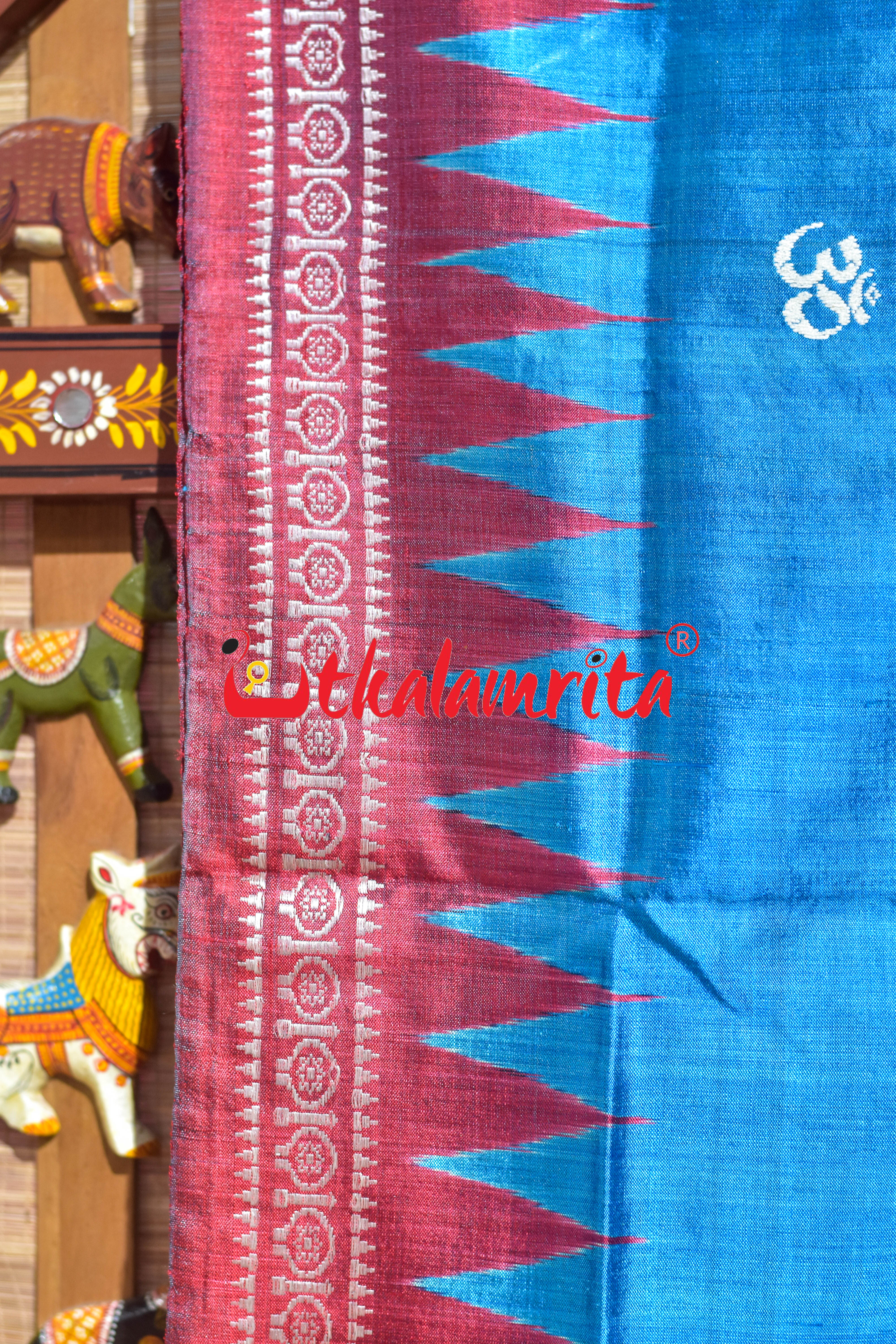Blue Mulbery Om Gopalpur Tussar Silk Saree