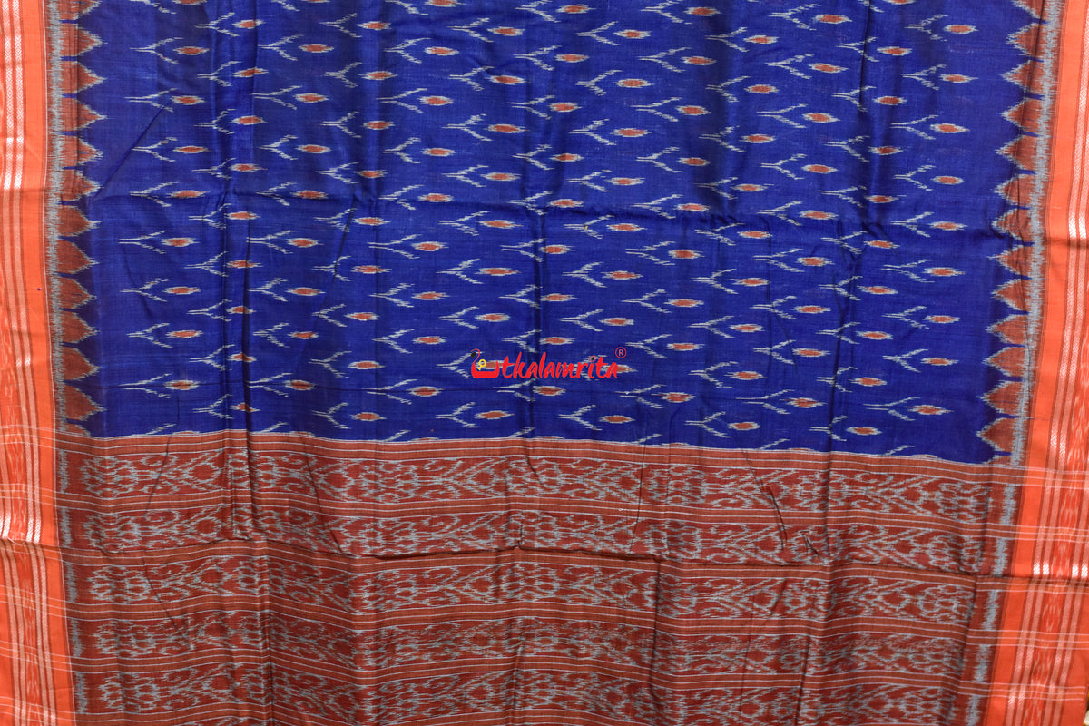 Blue Orange Labanga Khandua Cotton Saree