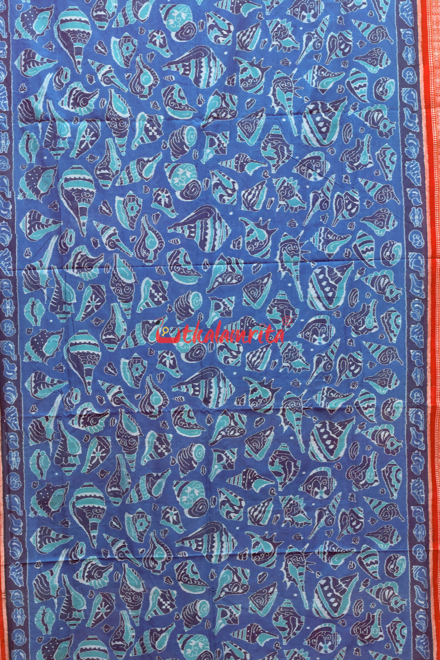 Blue Sankha Sambalpuri Cotton Saree