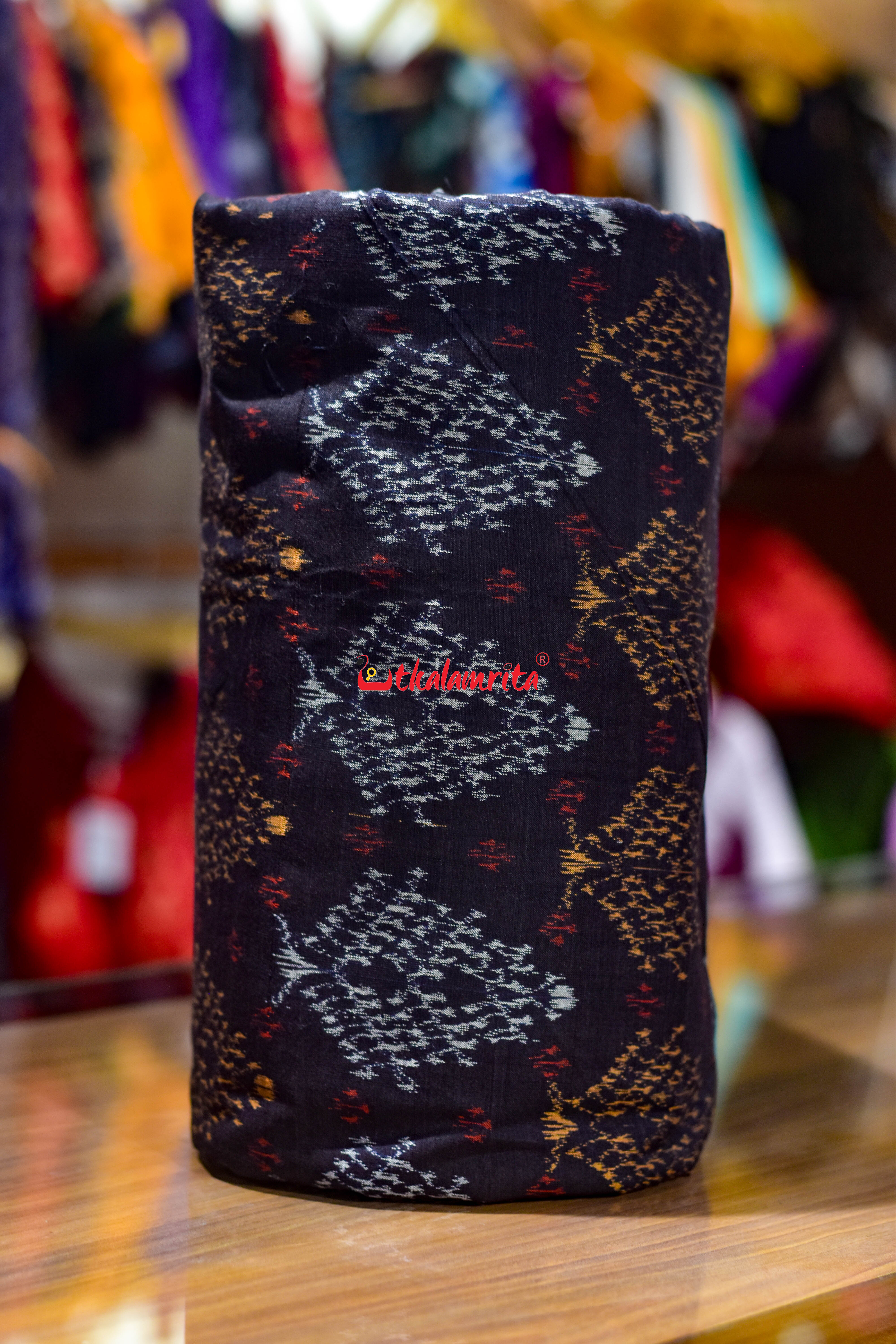 Black Gacha Sambalpuri Cotton (Fabric)