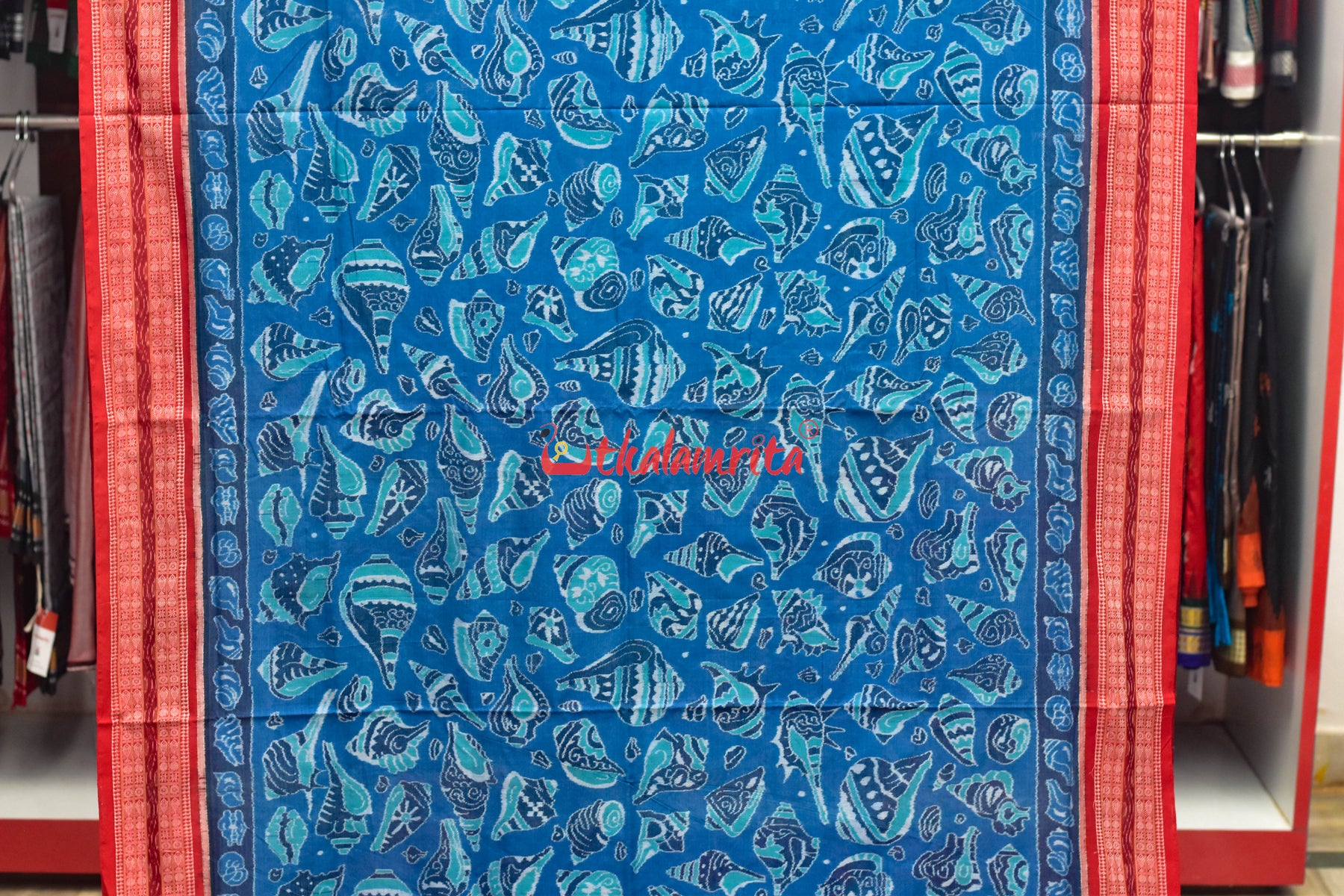 Blue Sankha Sambalpuri Cotton Saree