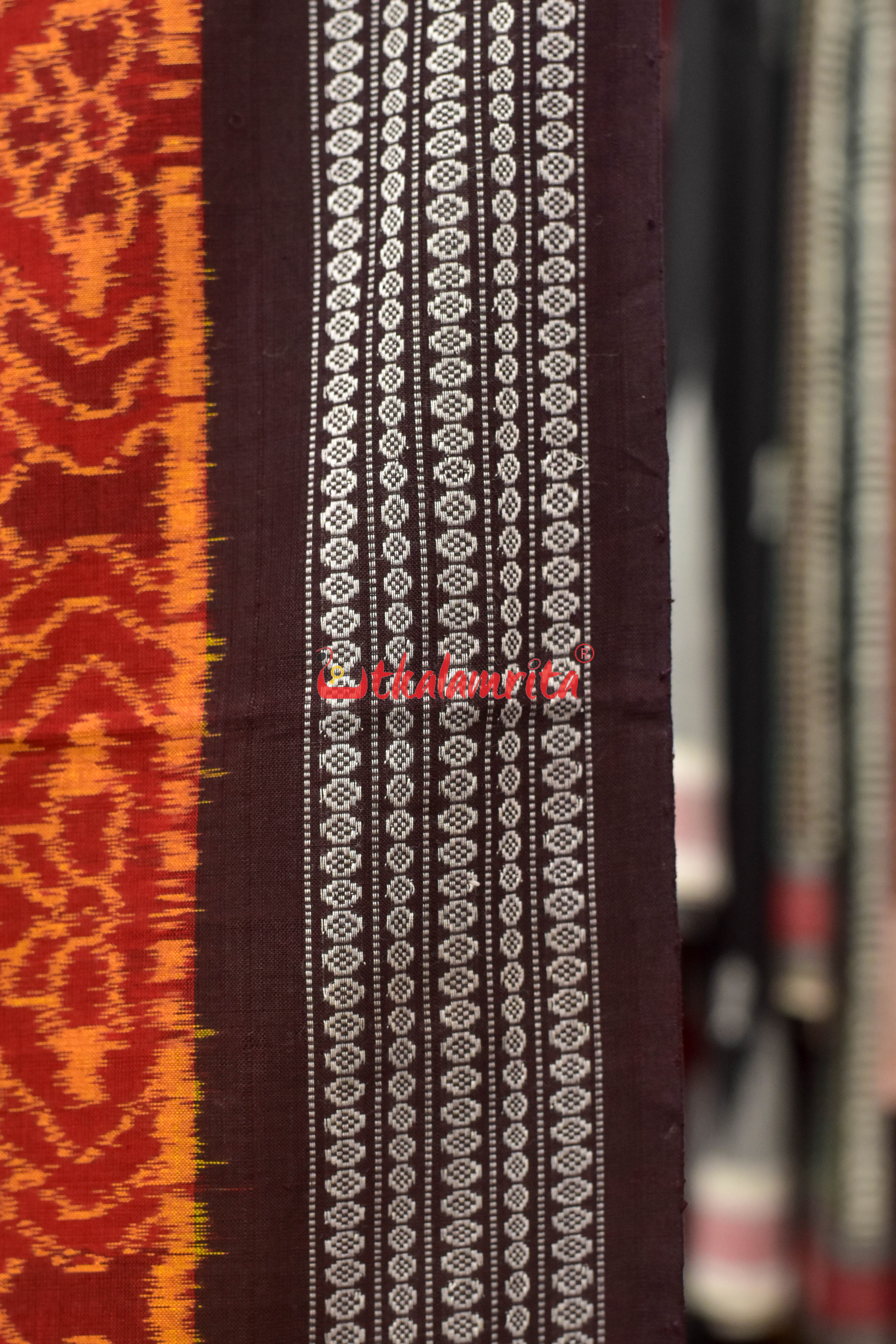 Maroon Surjya Bandha Sambalpuri Cotton Saree