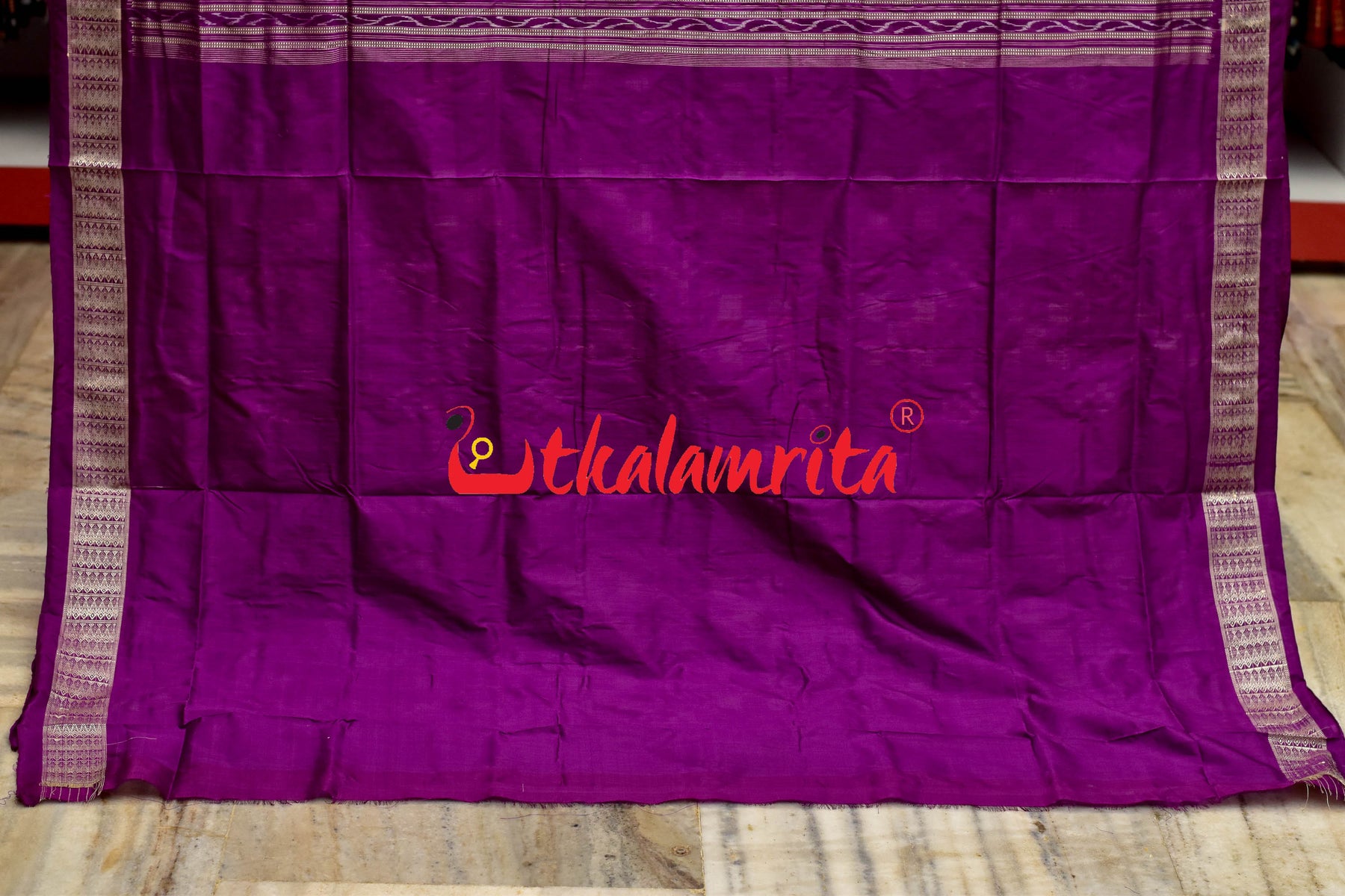 Purple Self Pasapali Silk Saree