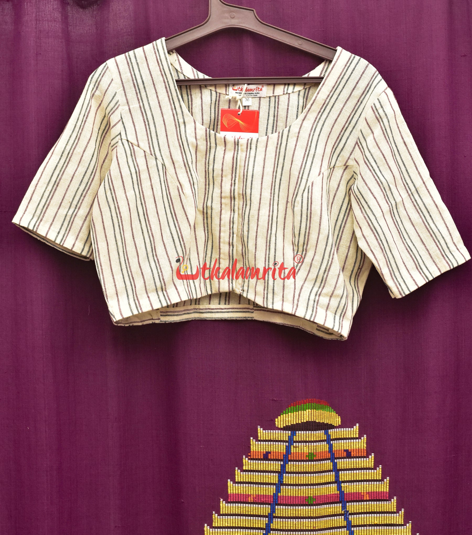 Kotpad Black Maroon Stripes (Blouse)