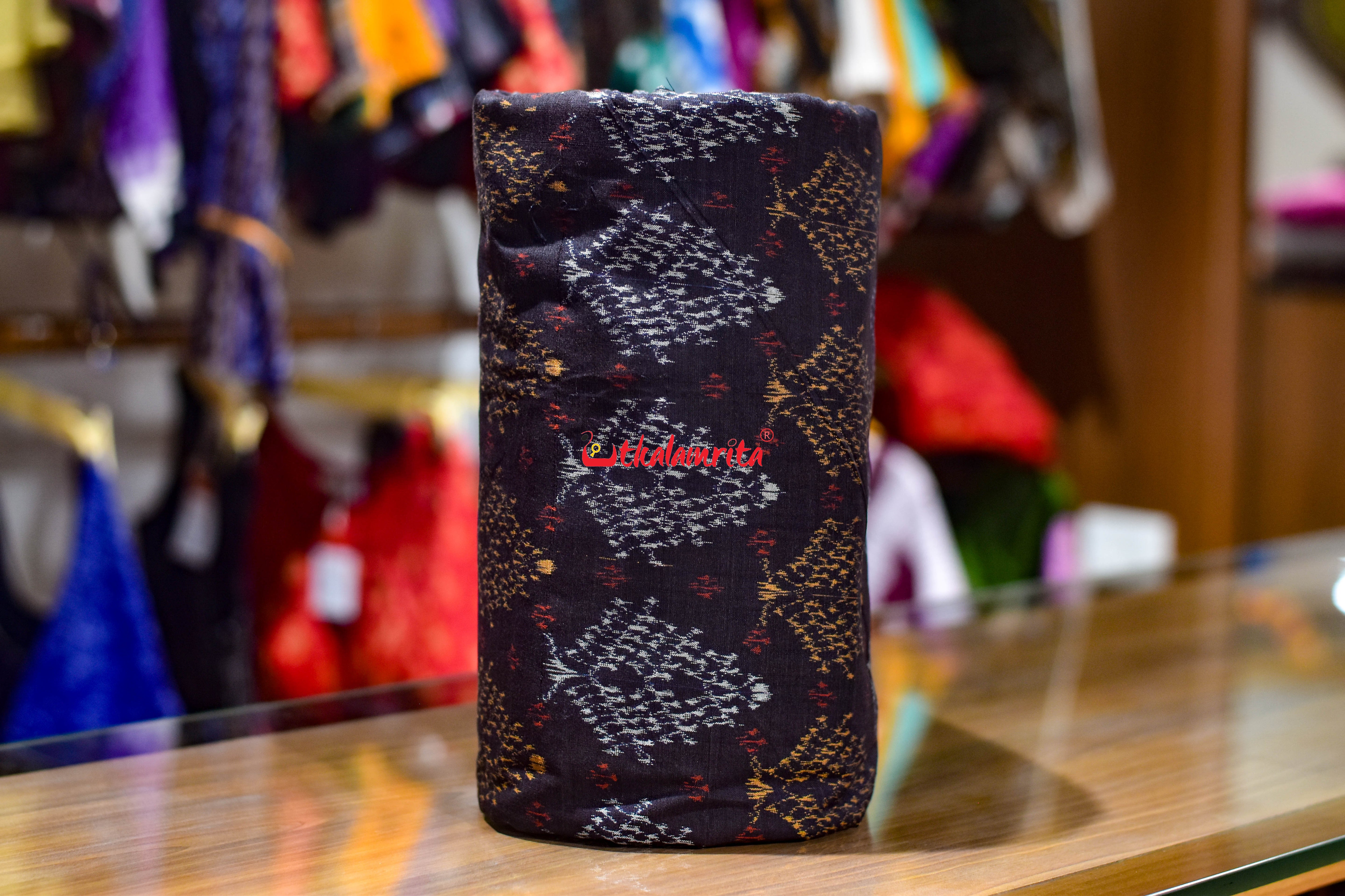 Black Gacha Sambalpuri Cotton (Fabric)