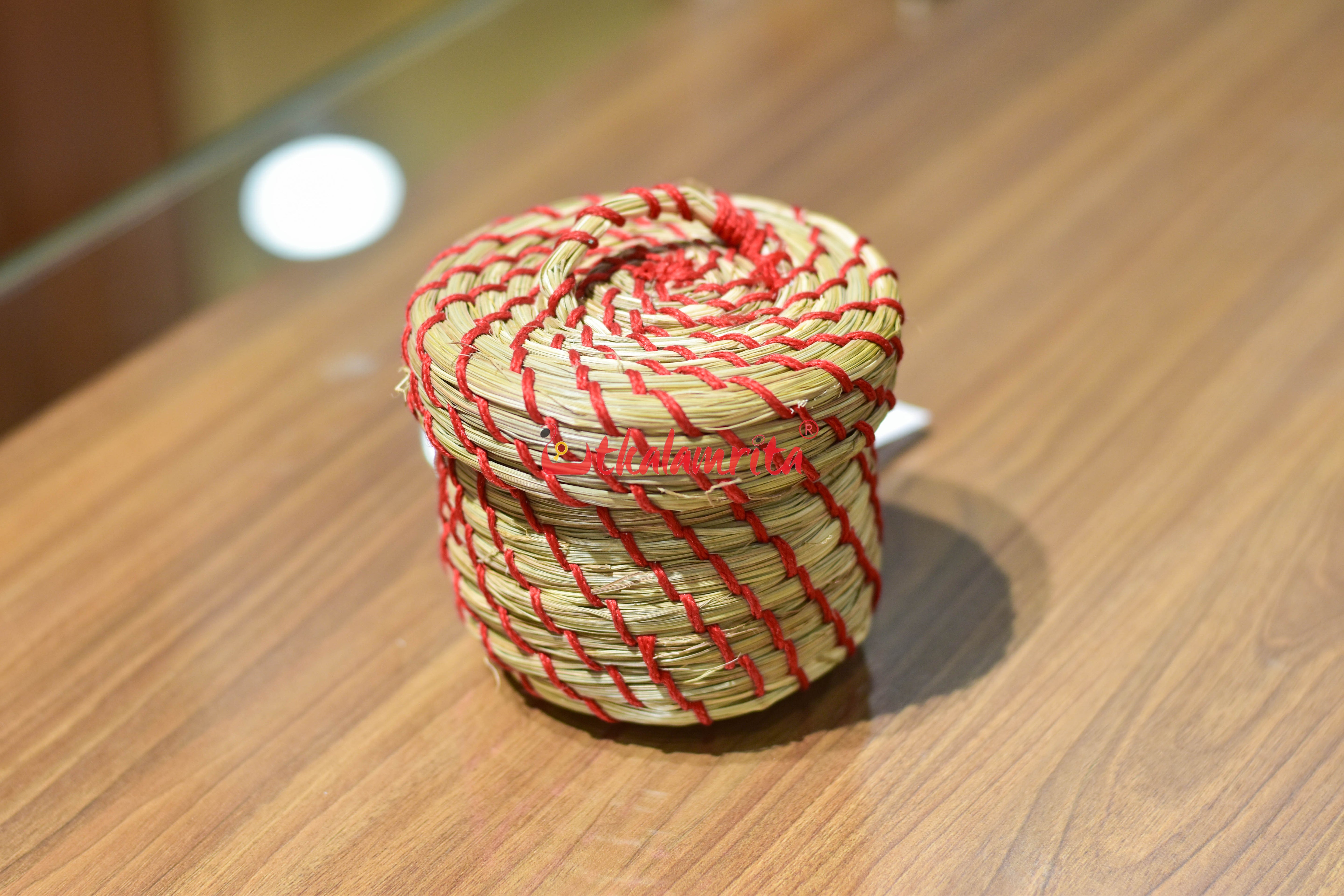 Sabai Grass Red Thread Jewellery Box
