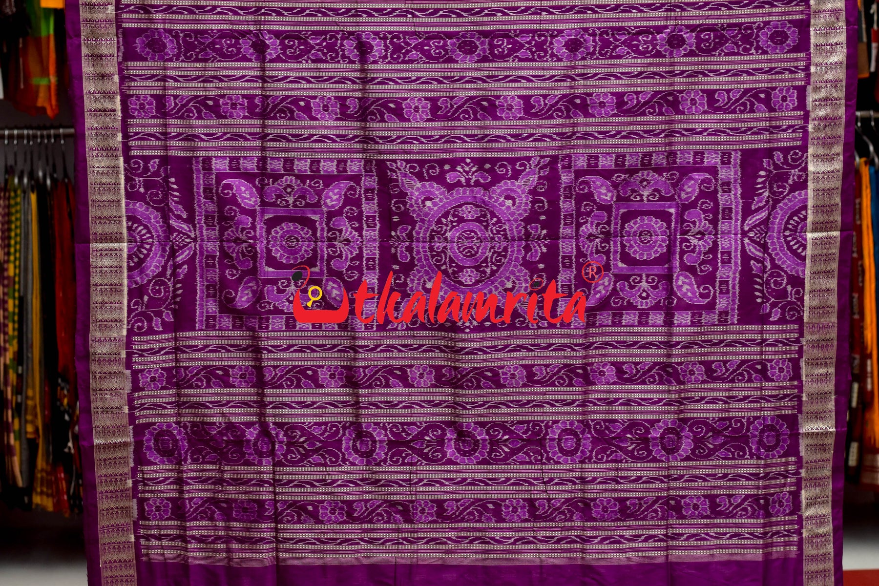 Purple Self Pasapali Silk Saree