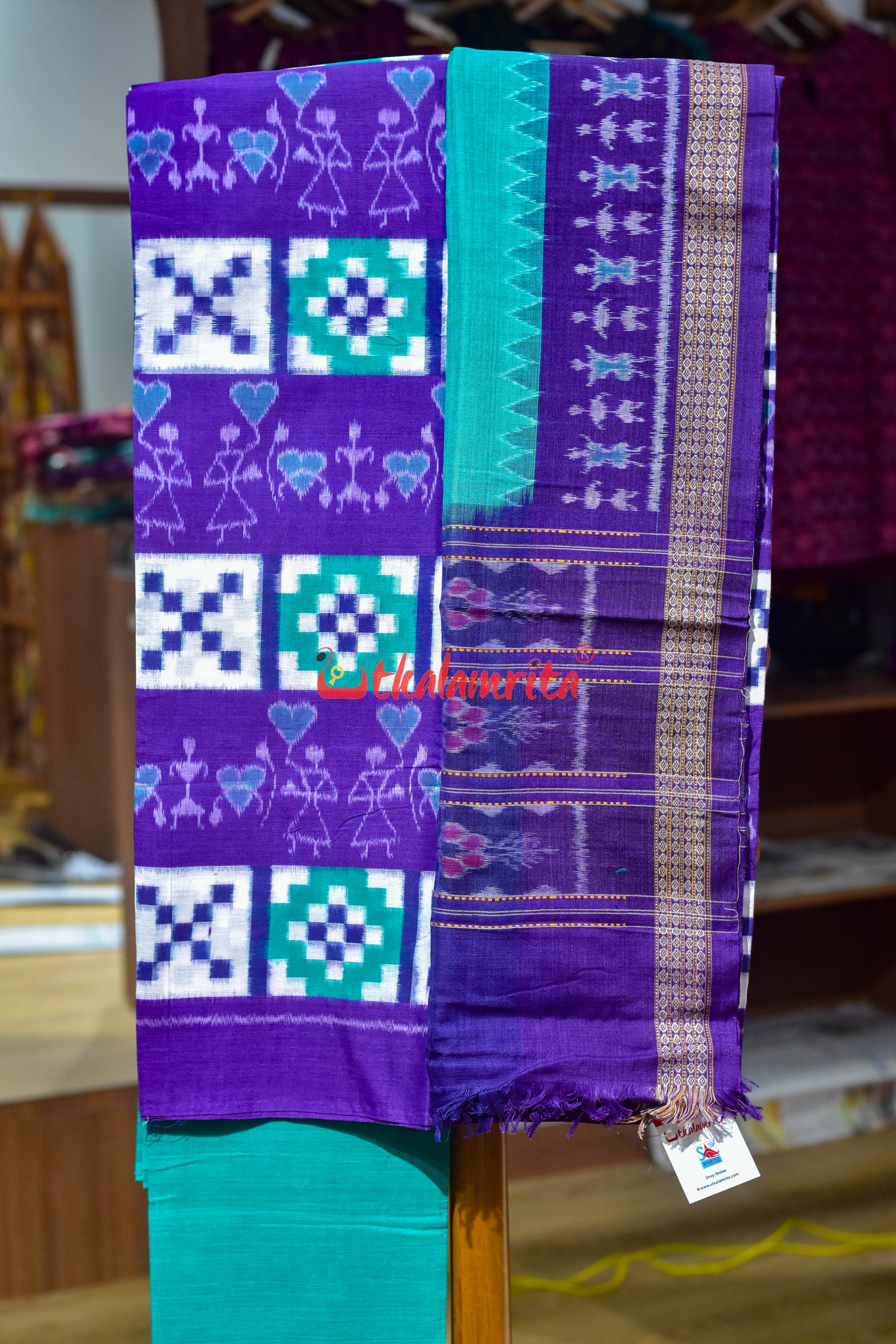 Violet Heart Ballon Sambalpuri Dress Set