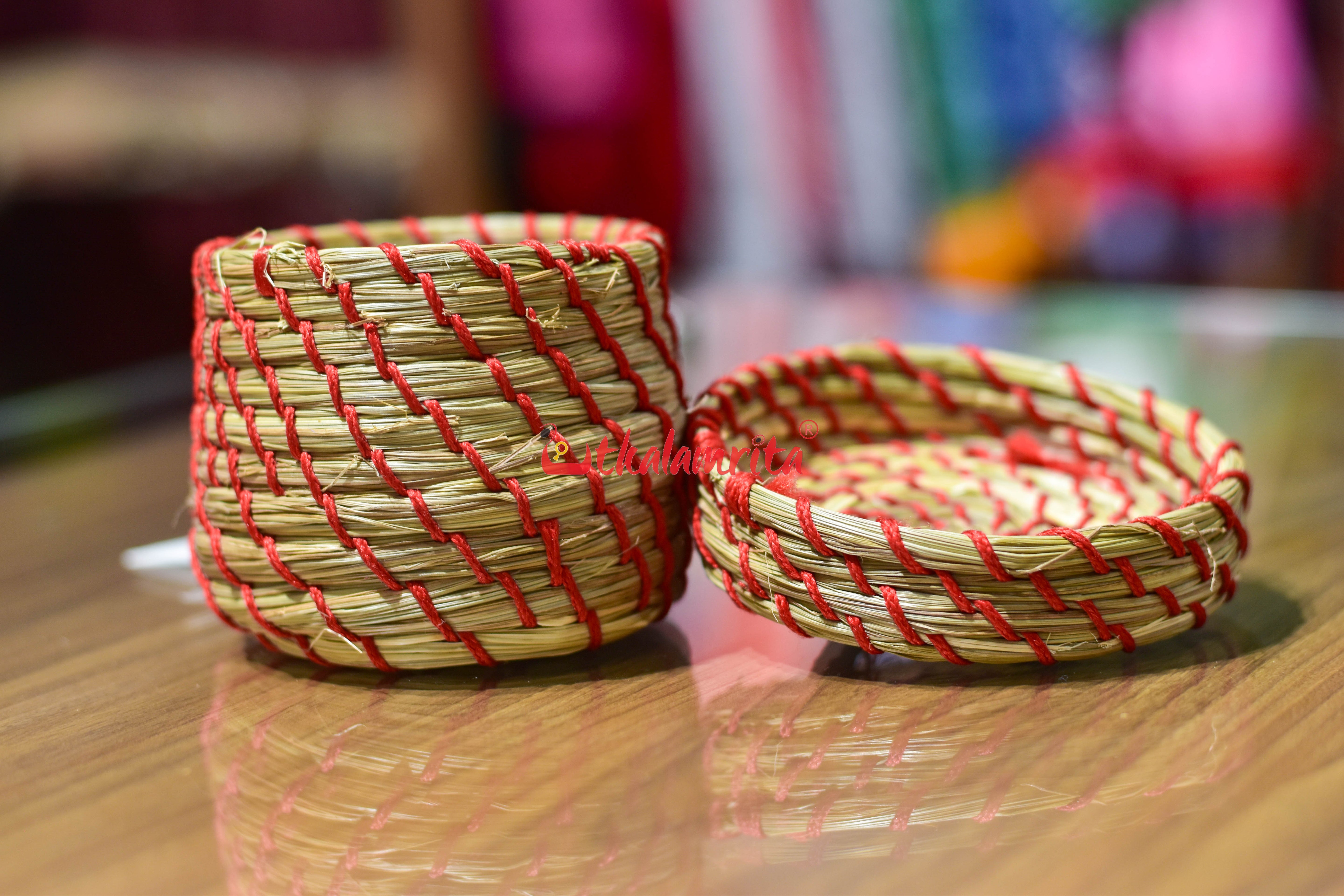 Sabai Grass Red Thread Jewellery Box