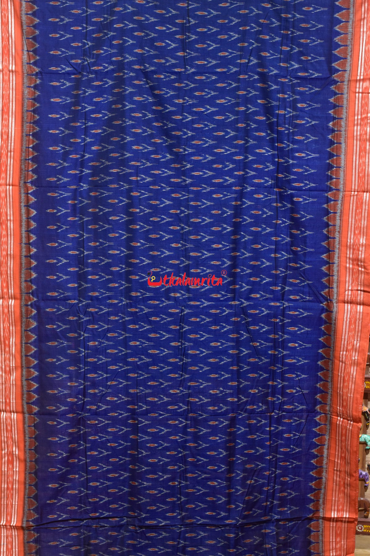Blue Orange Labanga Khandua Cotton Saree