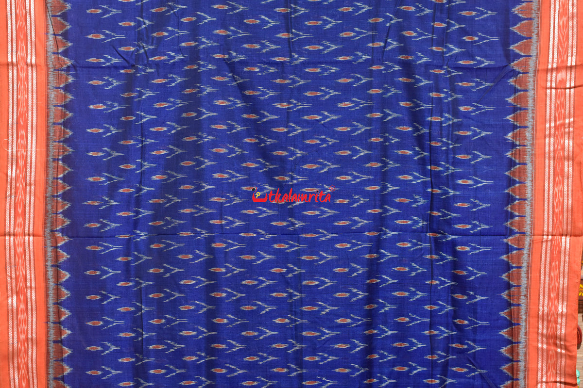 Blue Orange Labanga Khandua Cotton Saree