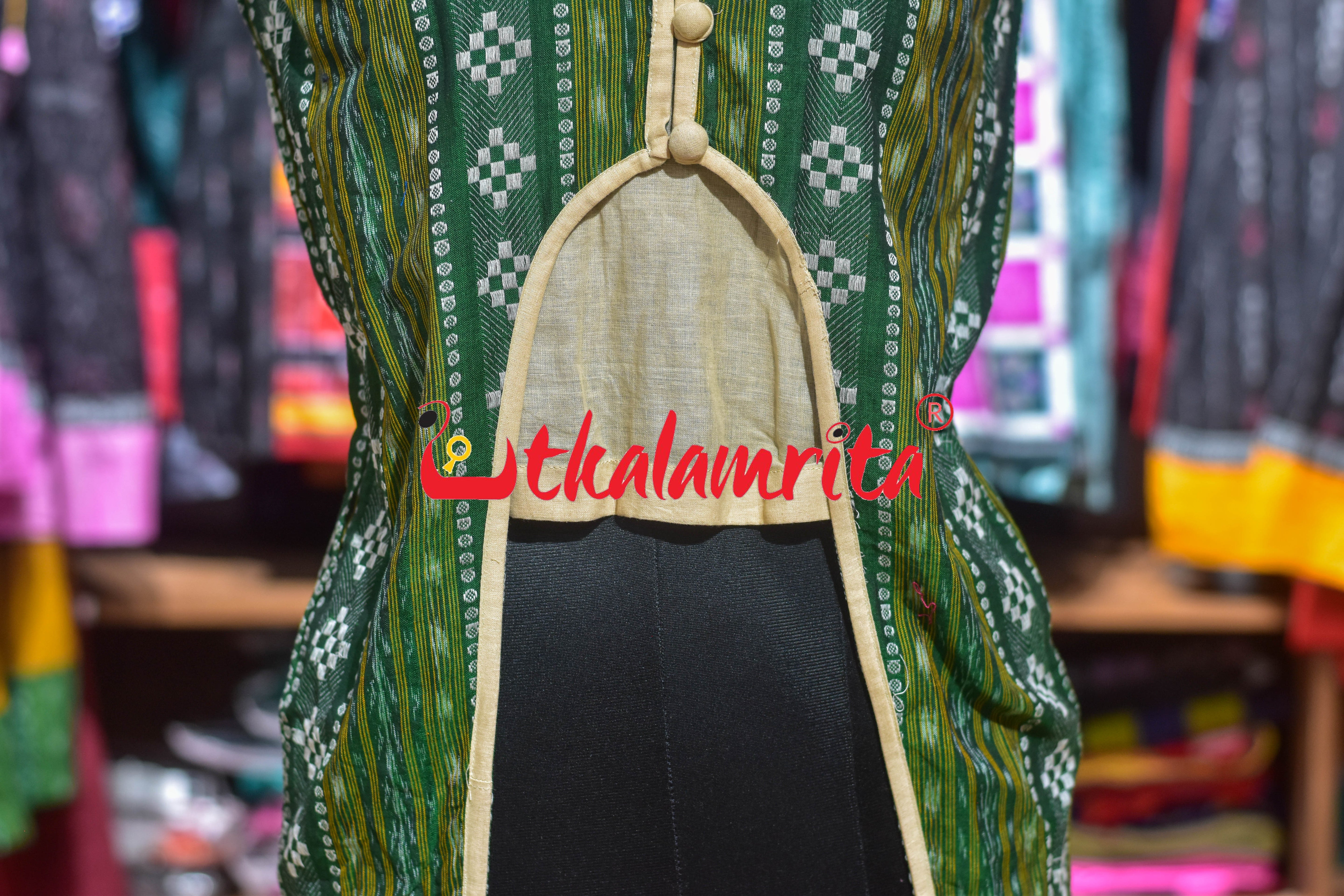 Green Dobby (Ladies Long Sleeveless Jacket)