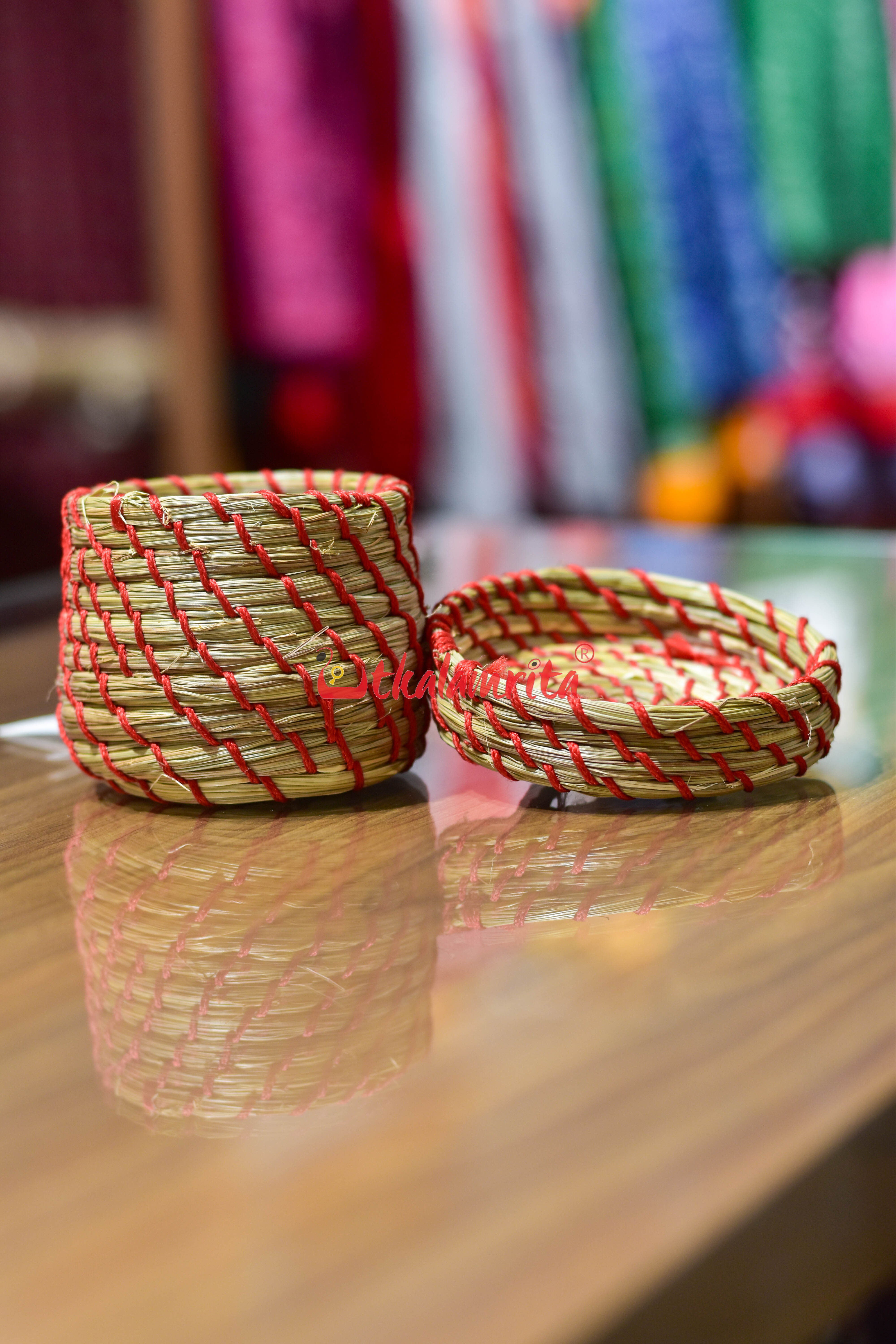 Sabai Grass Red Thread Jewellery Box
