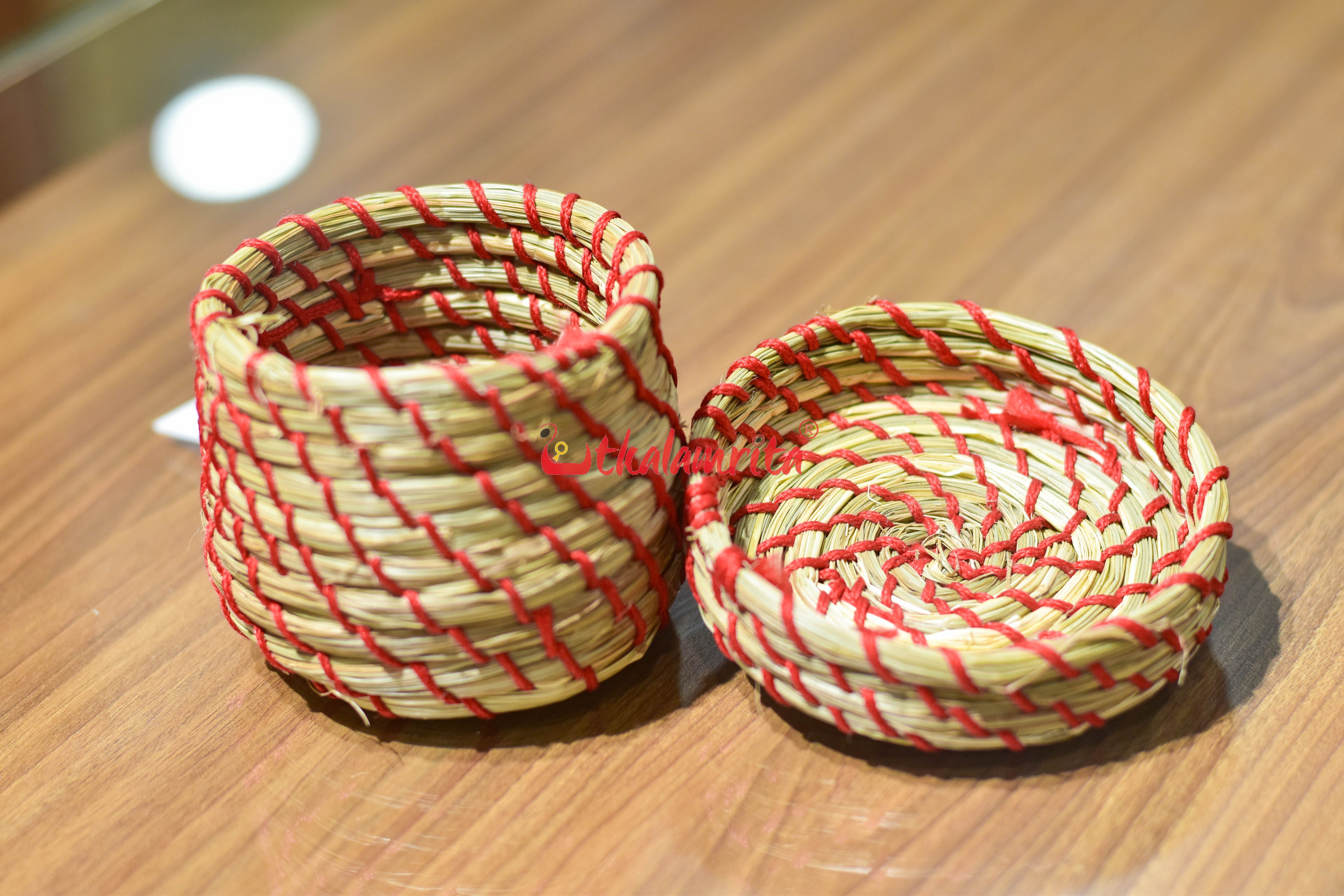 Sabai Grass Red Thread Jewellery Box