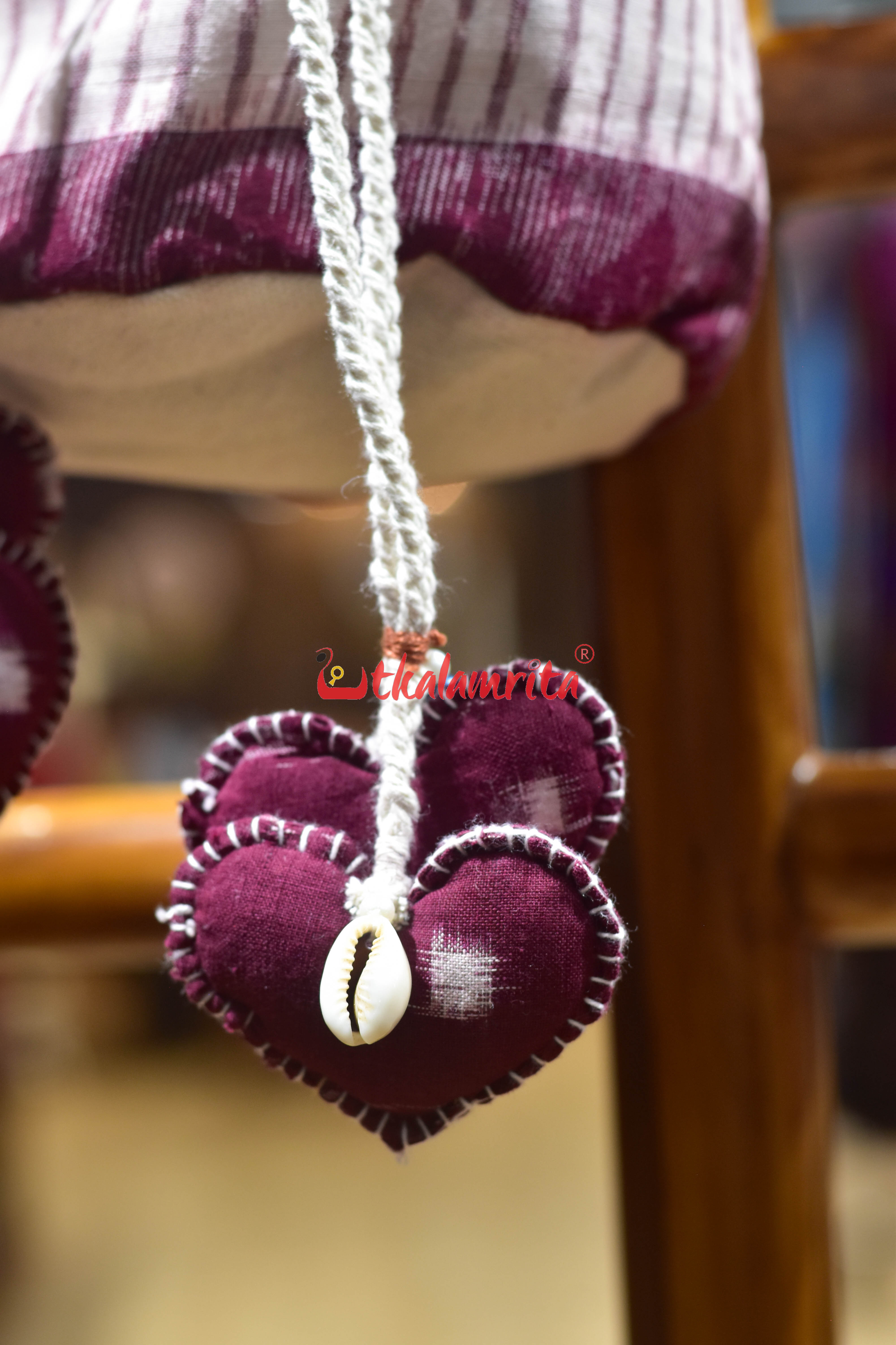 Maroon White Stripes with Tribals Potli Bag