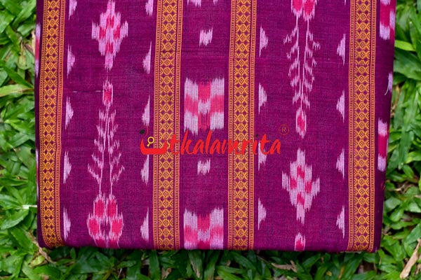 Magenta Pasapali With Flower Ikat (Fabric)