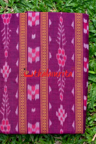 Magenta Pasapali With Flower Ikat (Fabric)