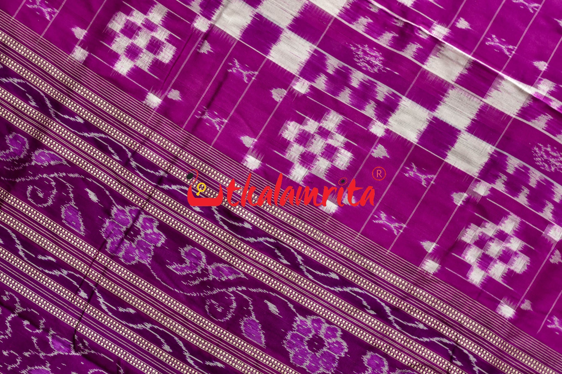 Purple Self Pasapali Silk Saree