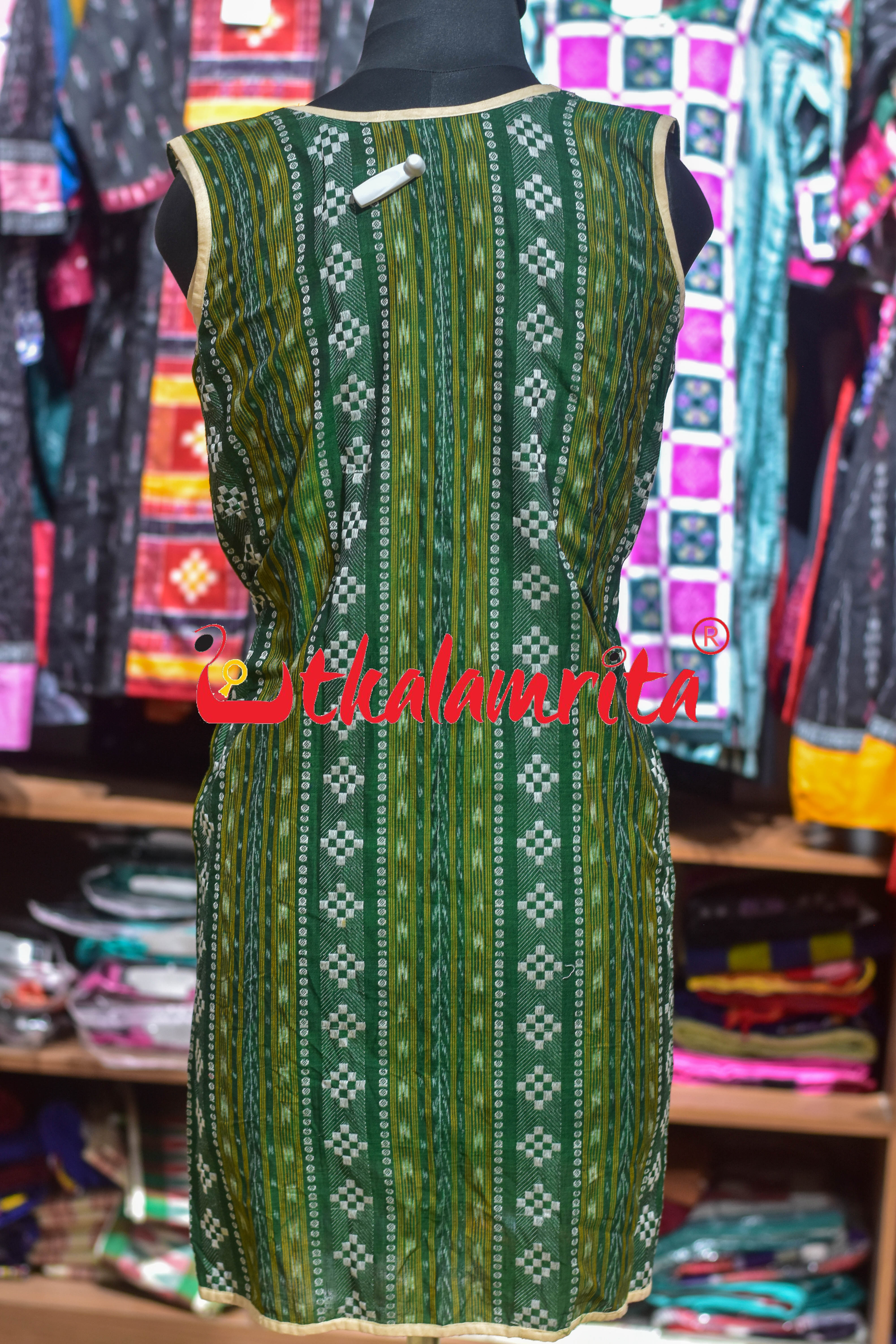 Green Dobby (Ladies Long Sleeveless Jacket)