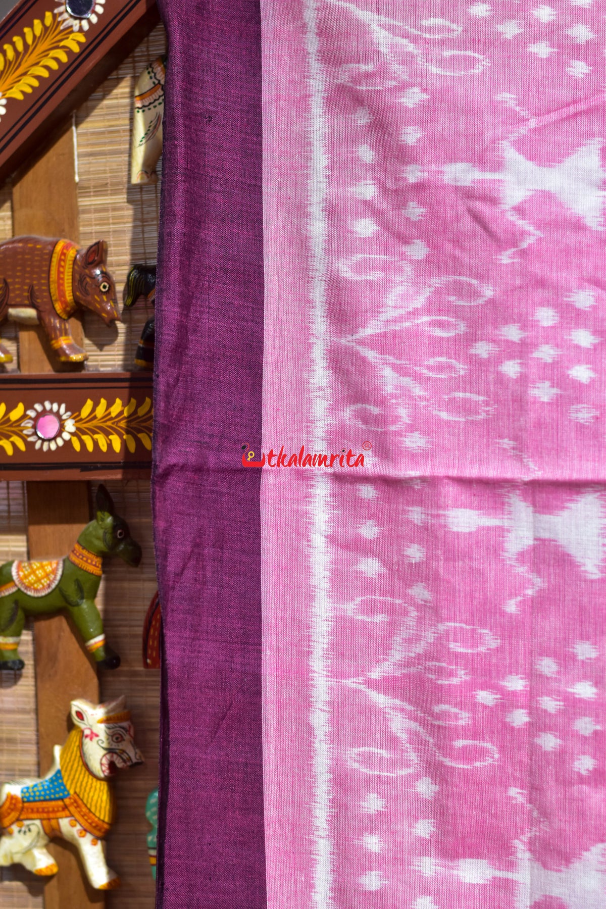 Pink Tribal Maniabandha Cotton Saree