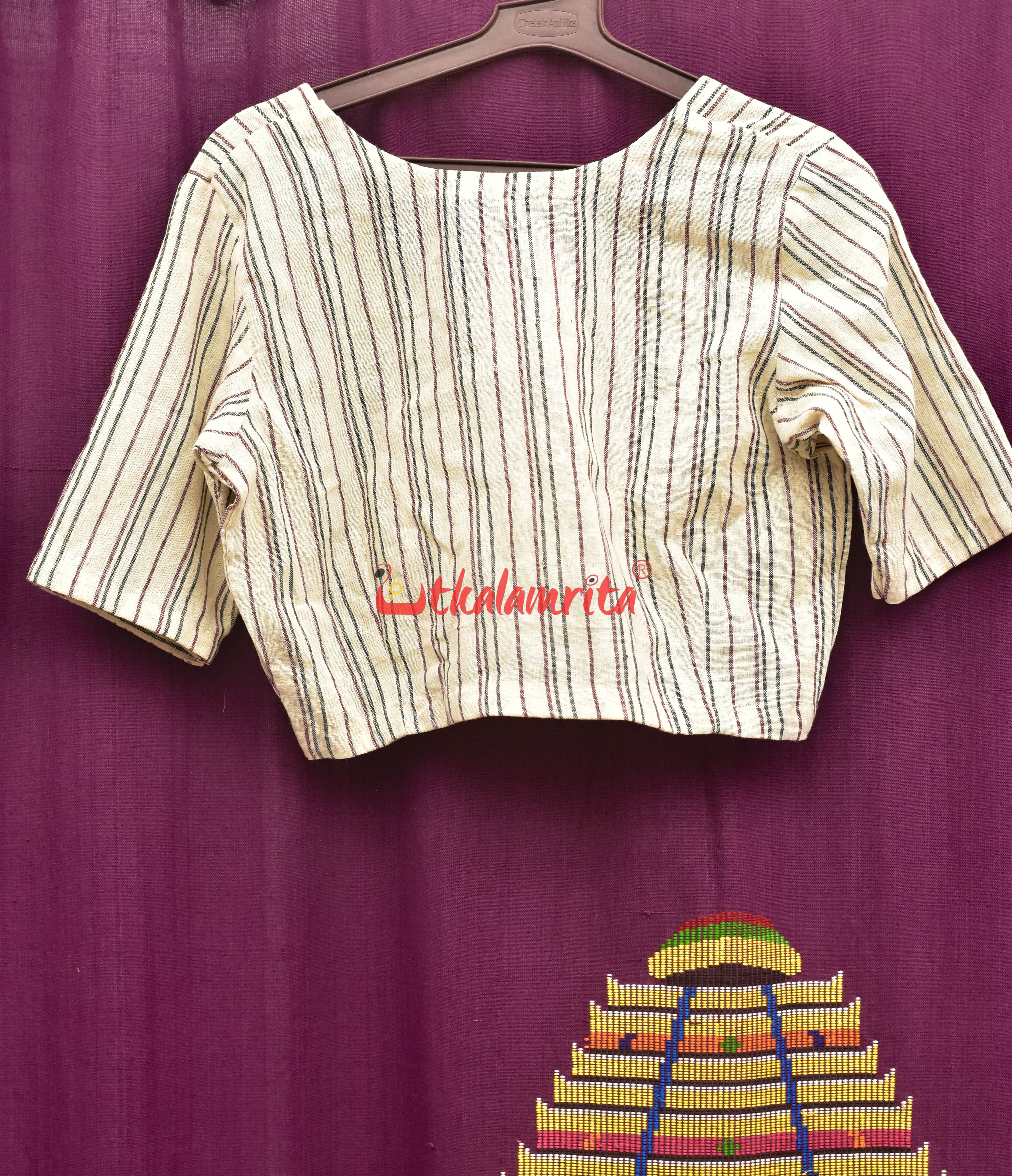 Kotpad Black Maroon Stripes (Blouse)