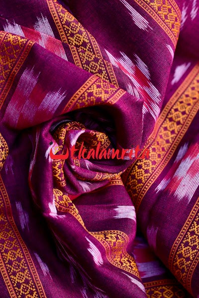 Magenta Pasapali With Flower Ikat (Fabric)
