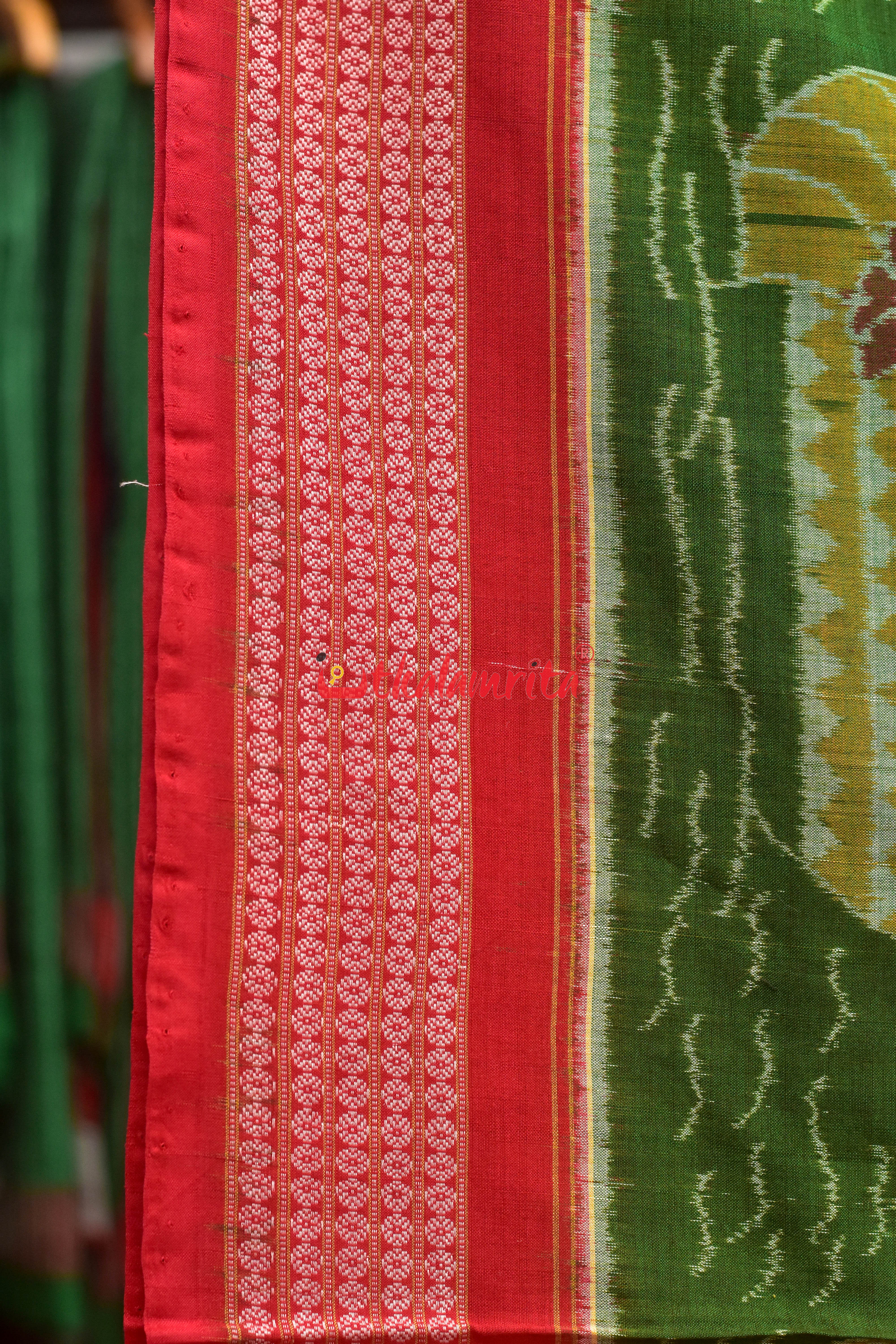 Green Boita Alankar Sambalpuri Cotton Saree