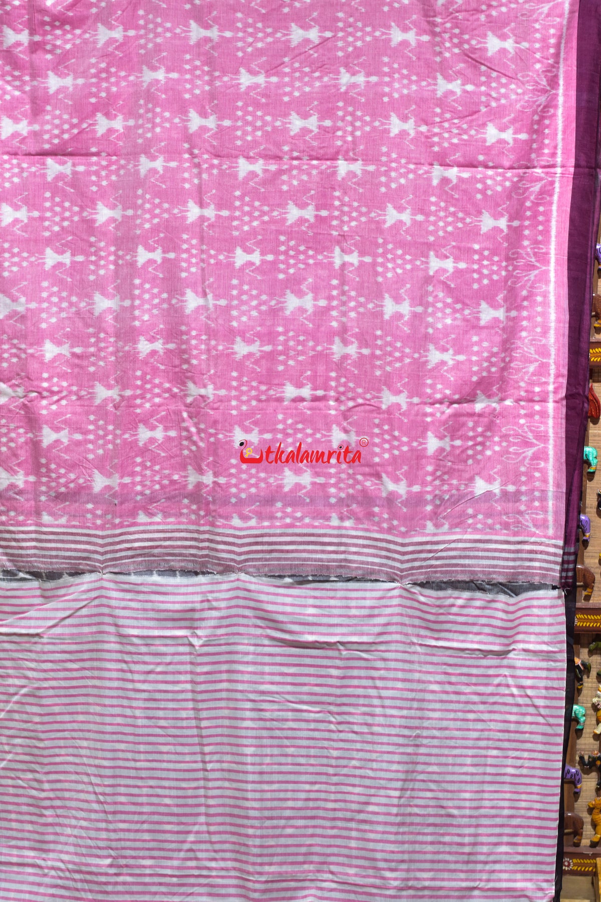 Pink Tribal Maniabandha Cotton Saree