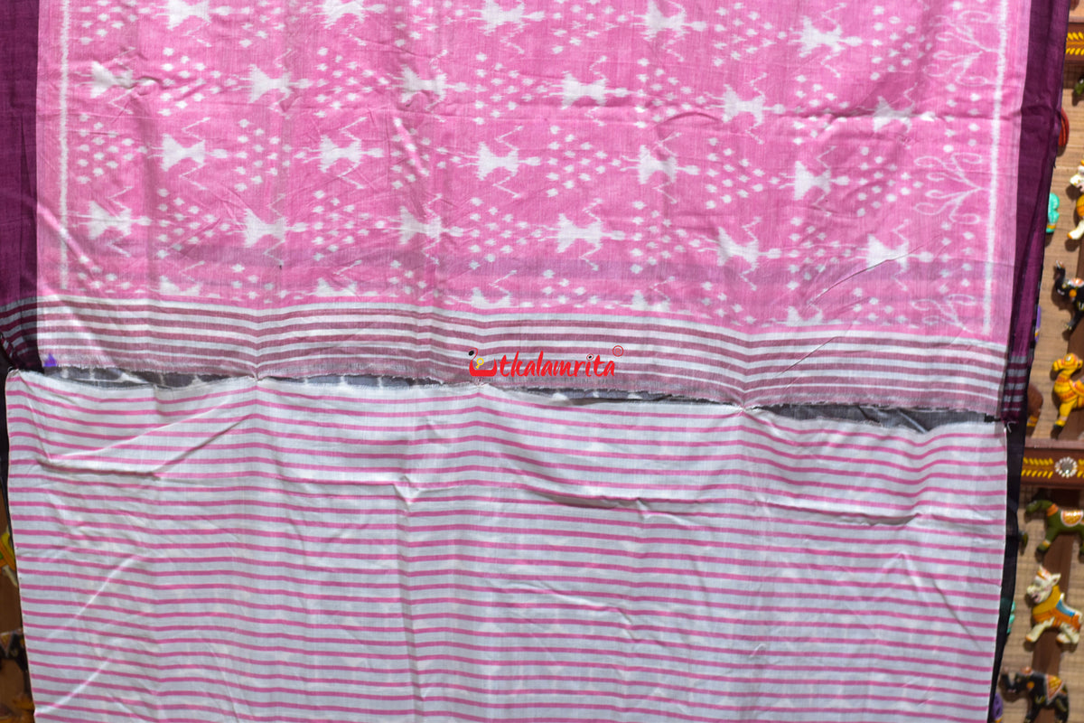 Pink Tribal Maniabandha Cotton Saree