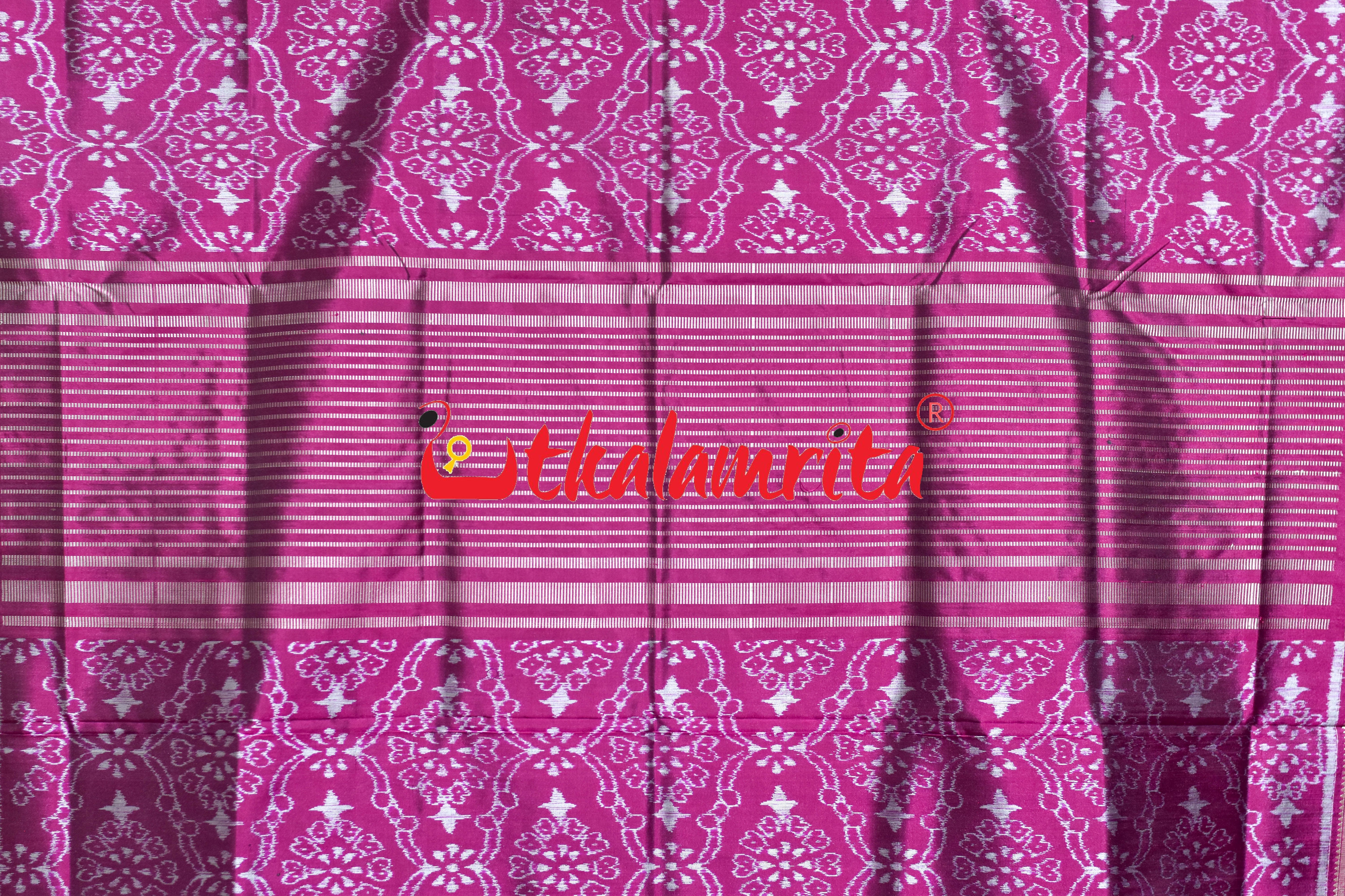 Purple Body Flower Sambalpuri Silk Saree