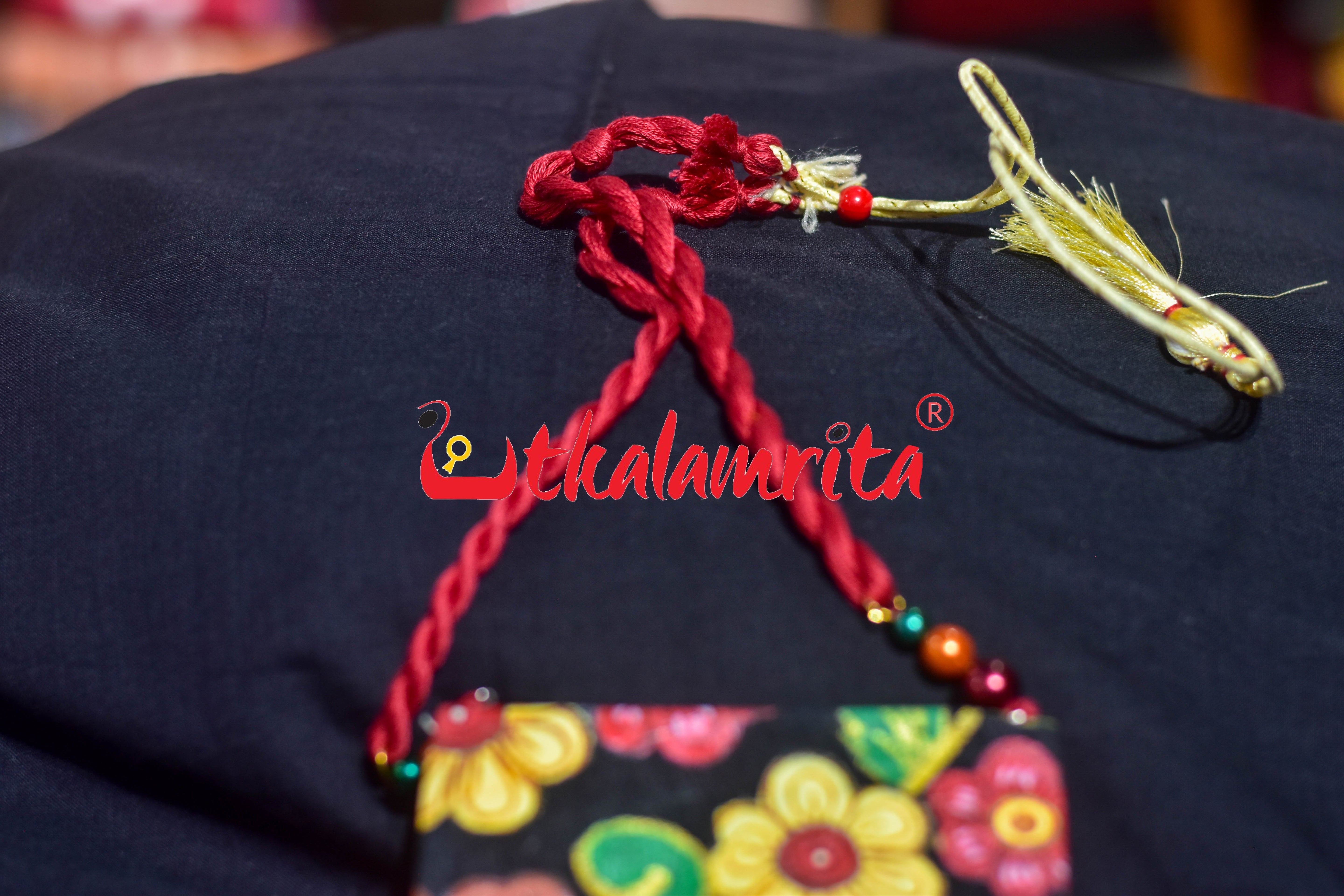 Big Pattachitra Flower Necklace Set