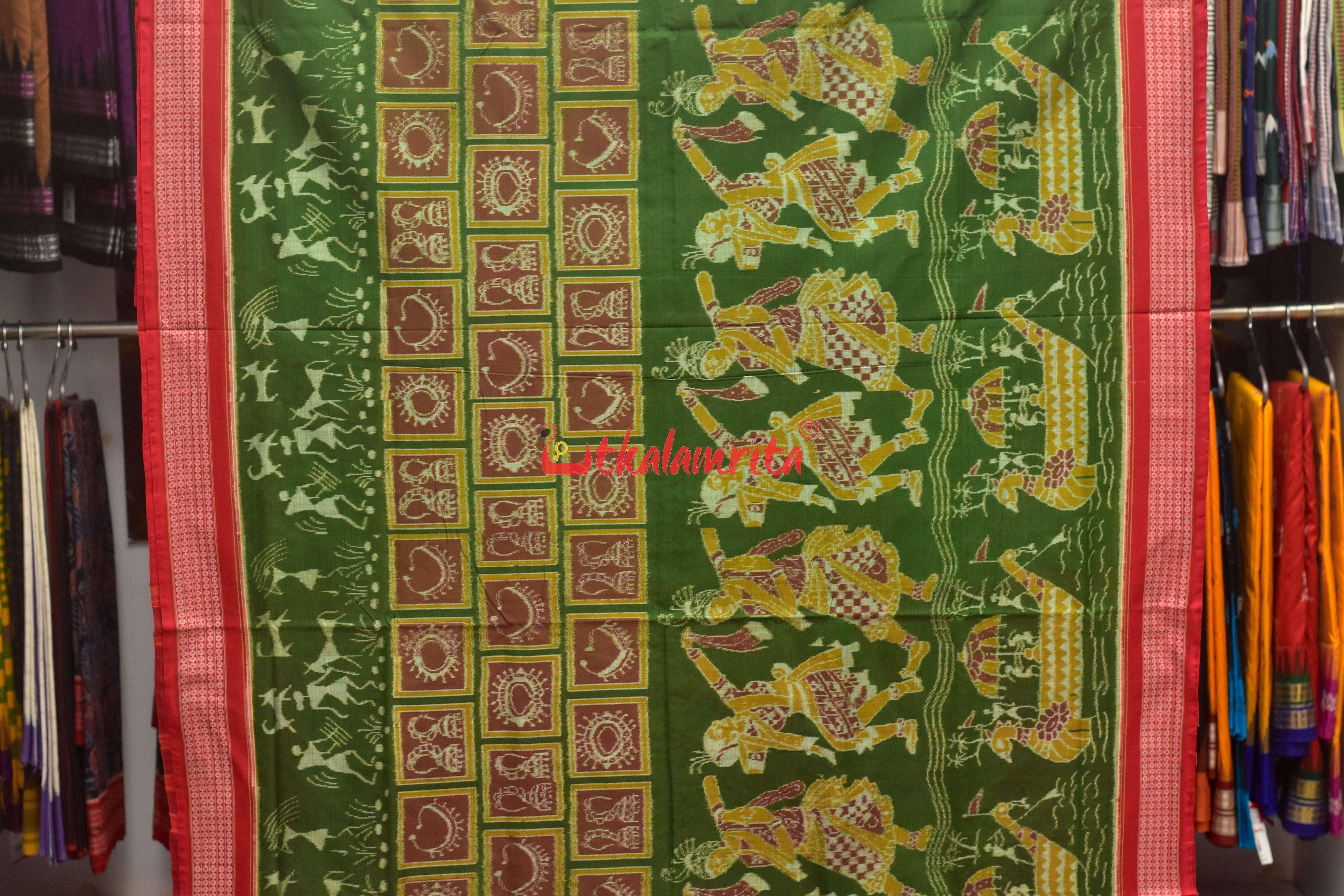 Green Boita Alankar Sambalpuri Cotton Saree