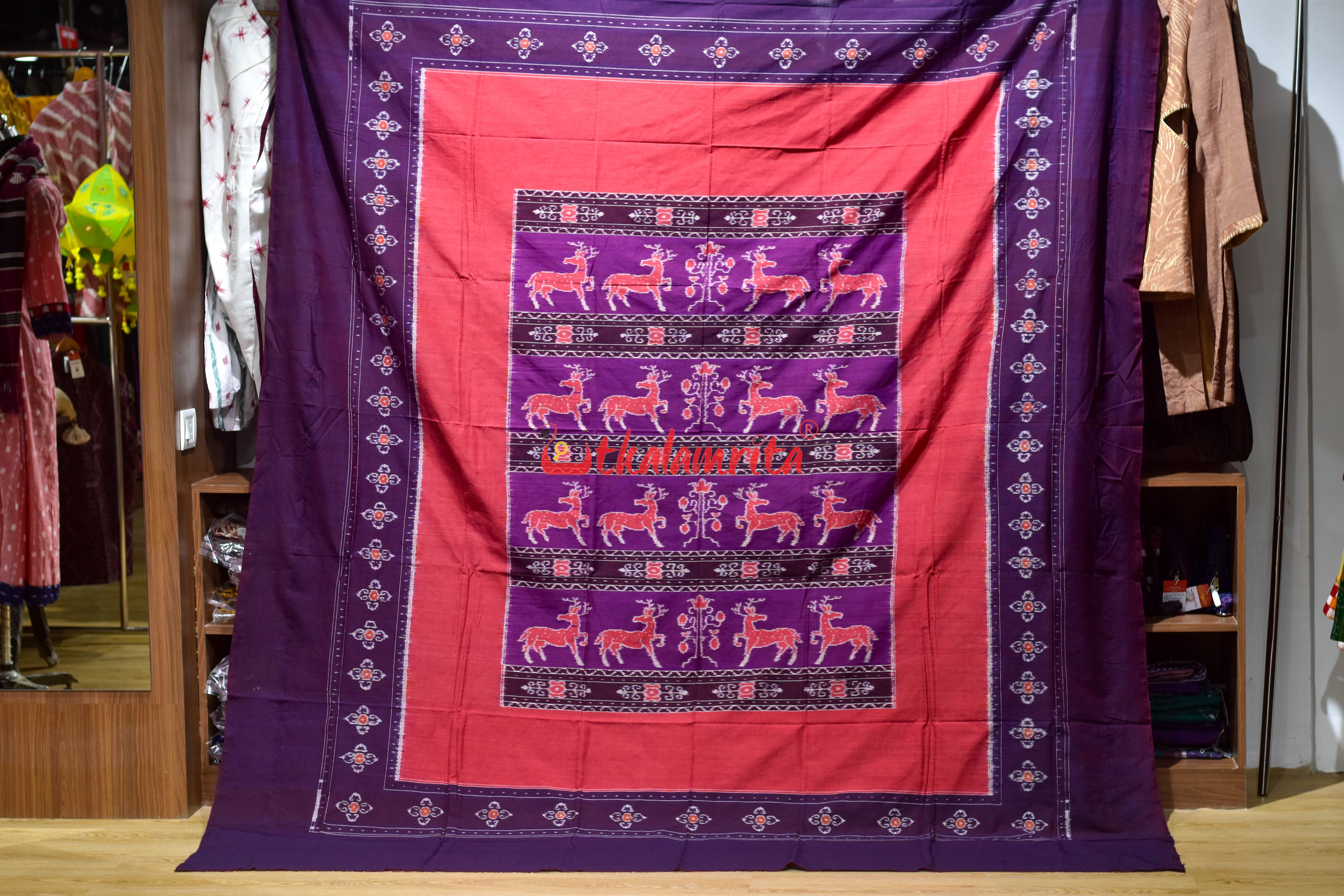 Purple Harina Bandha Pasapali (Double Bedsheet)