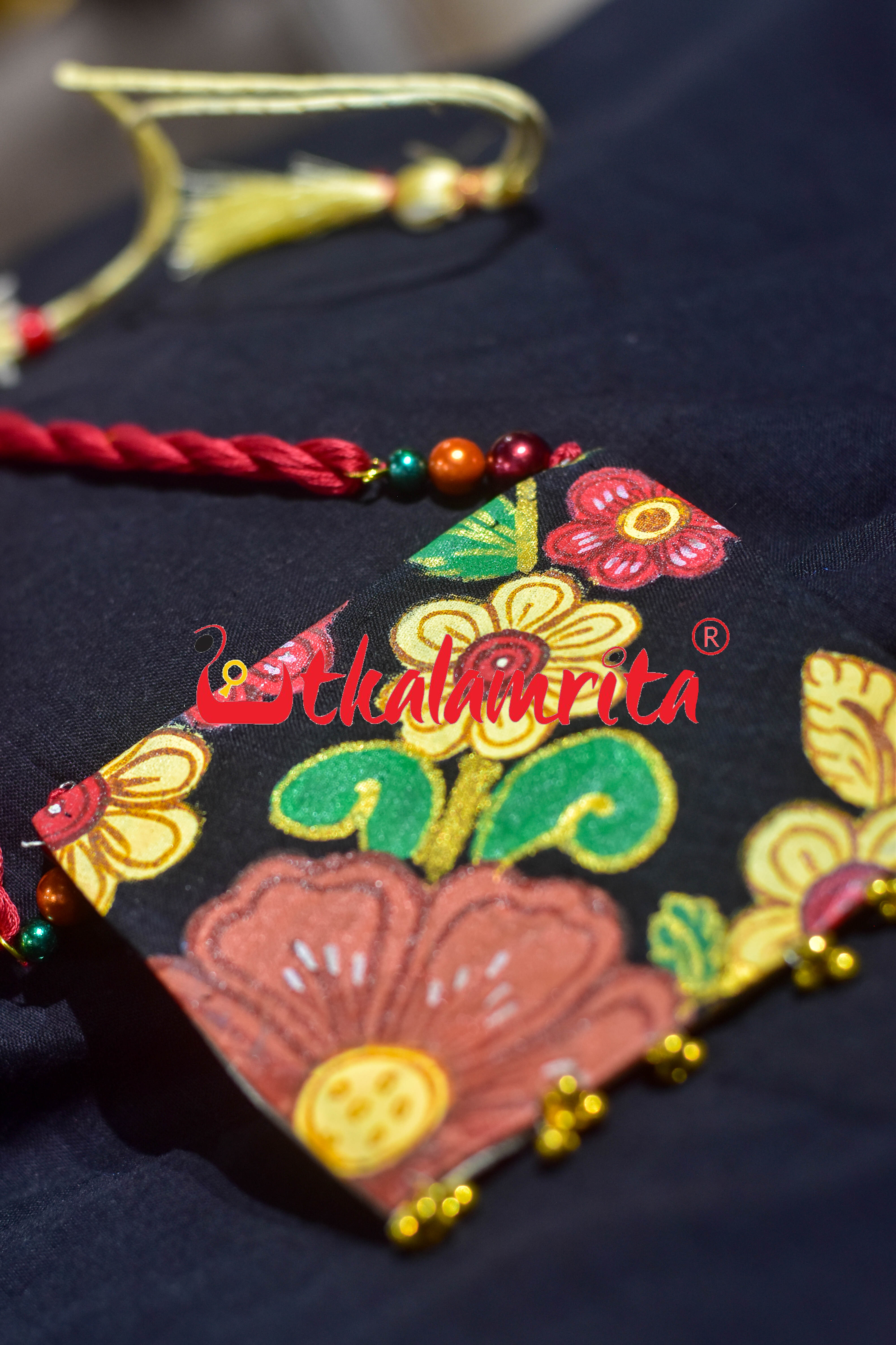 Big Pattachitra Flower Necklace Set