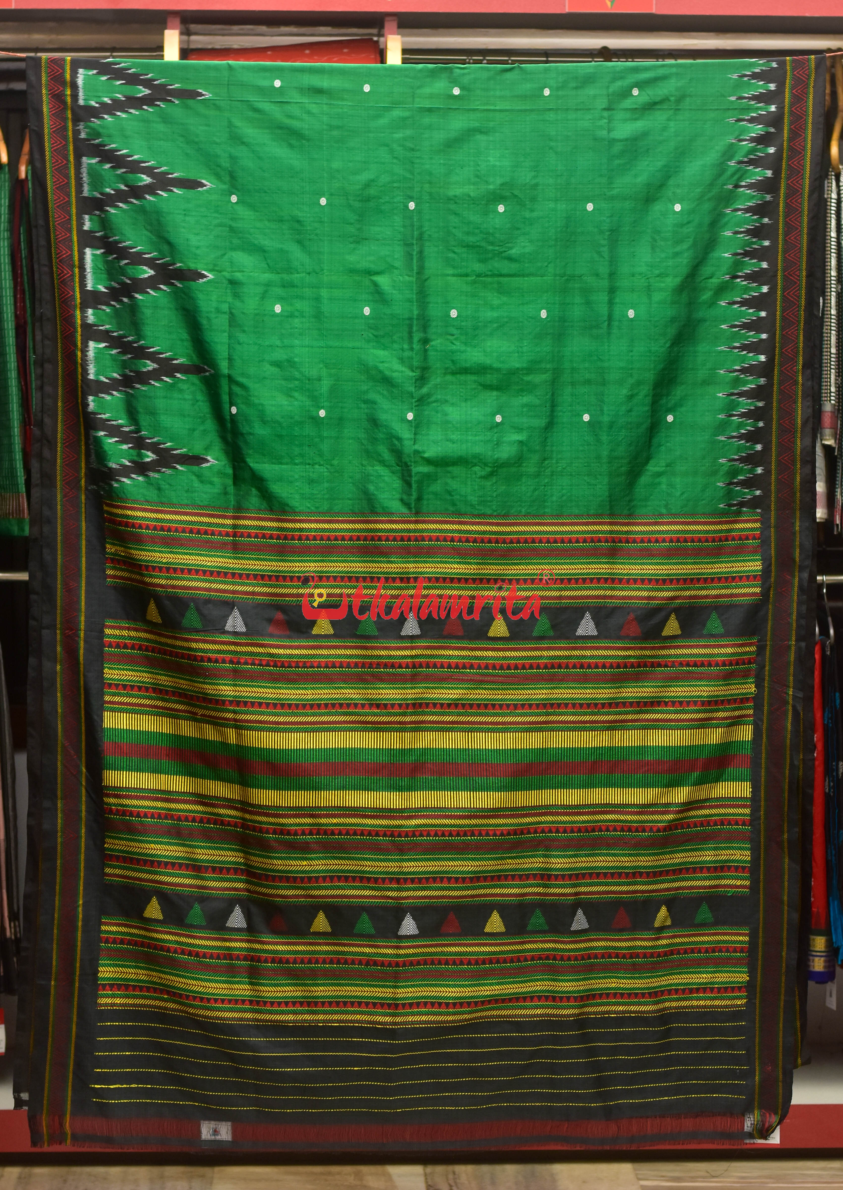 New Green Dongria Khandua Silk Saree