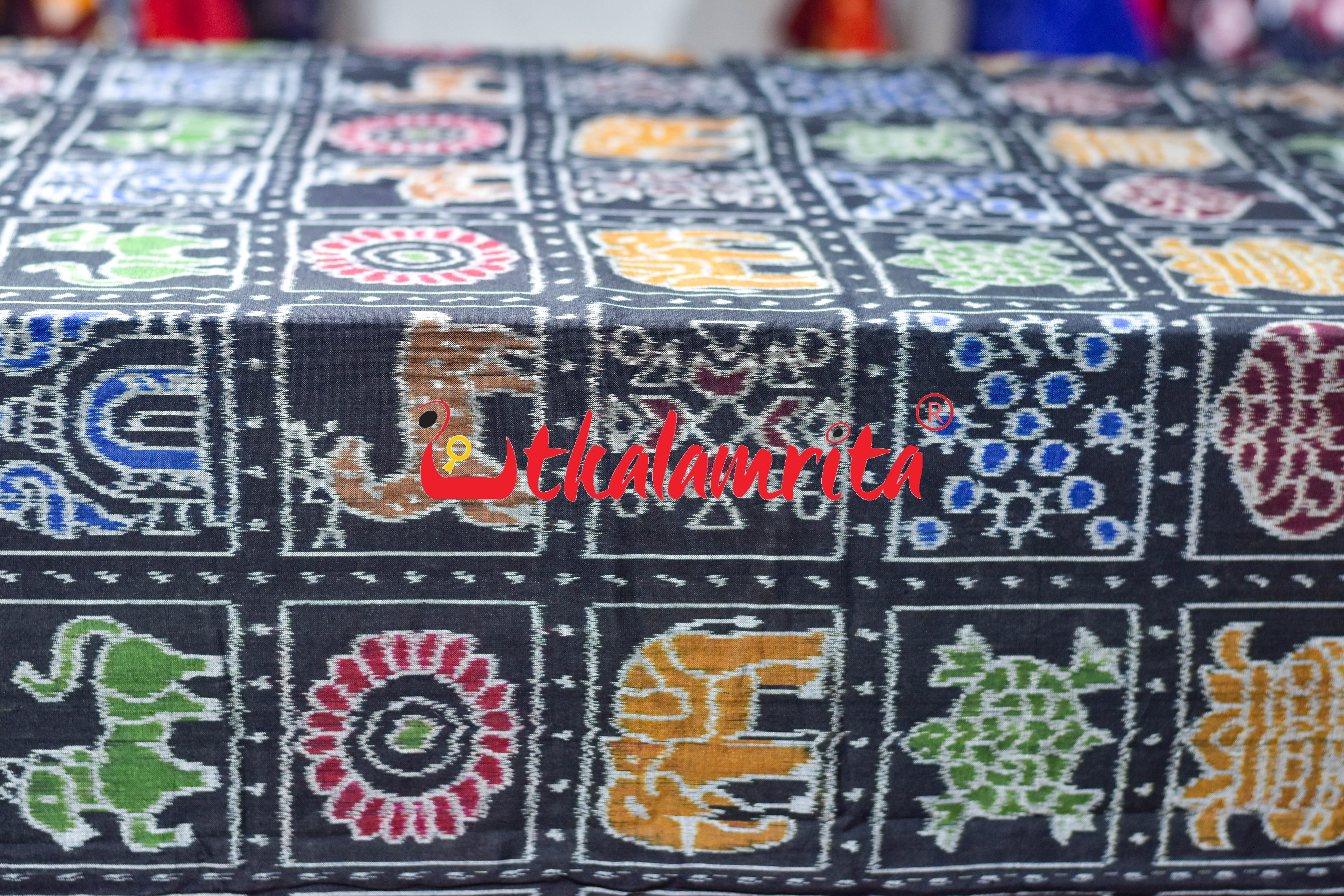 Dasakothi Black Sambalpuri Cotton (Fabric)
