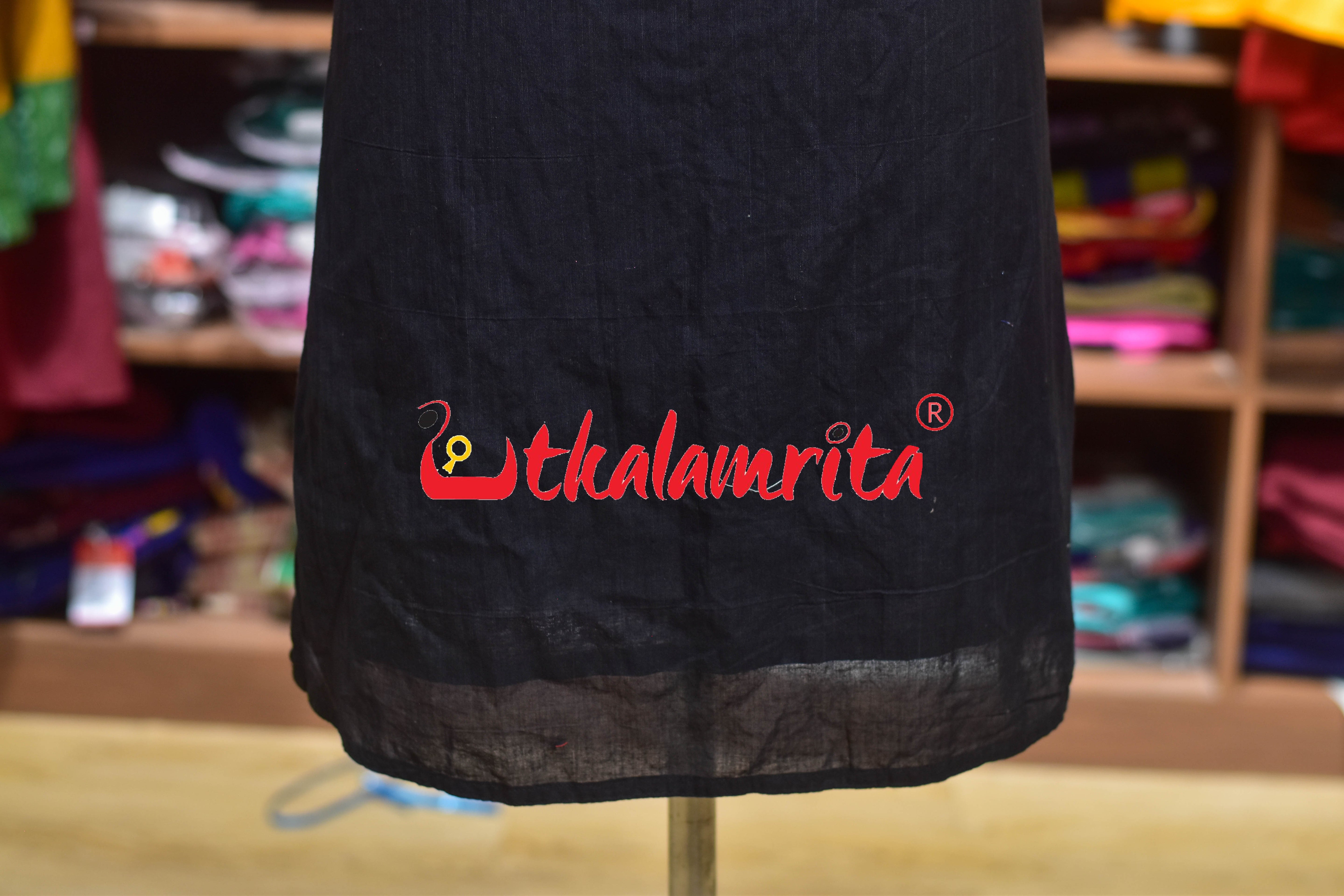 Plain Black With Ikat (Ladies Full Kurta )
