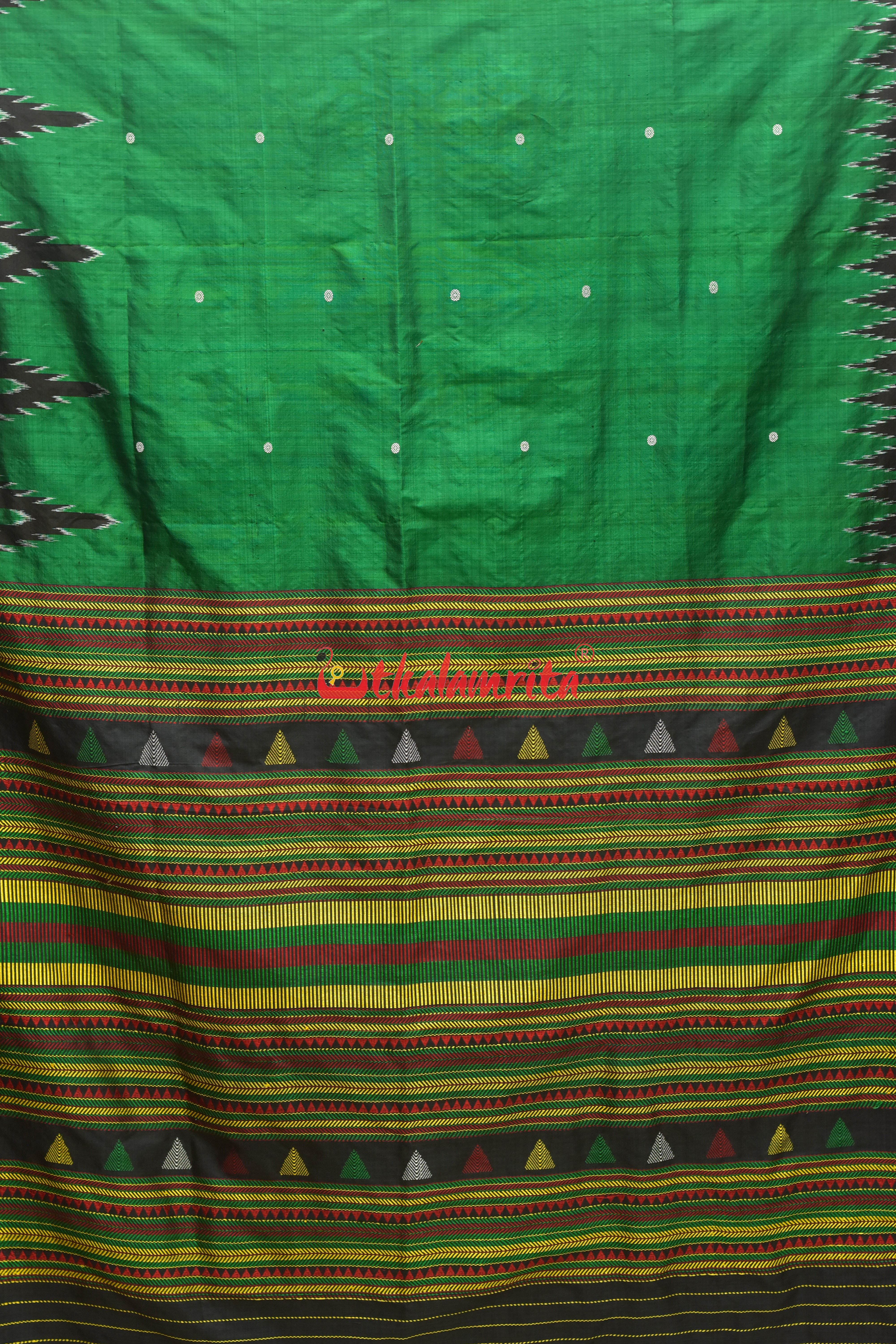 New Green Dongria Khandua Silk Saree